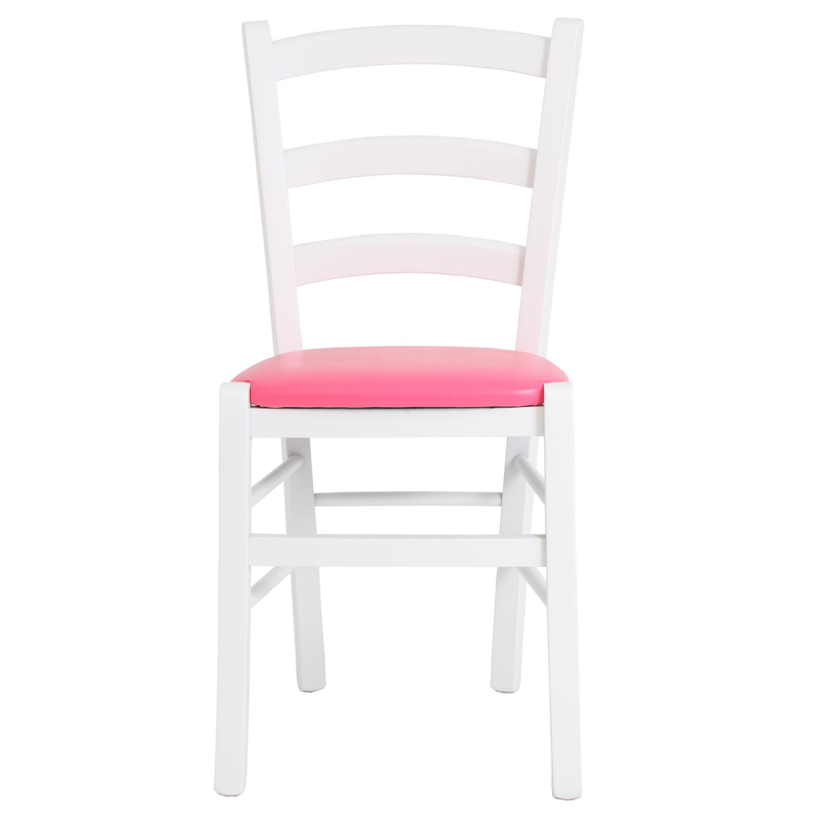 Scaun Paesana, cadru fag, culoare alb, material piele ecologica roz [3]