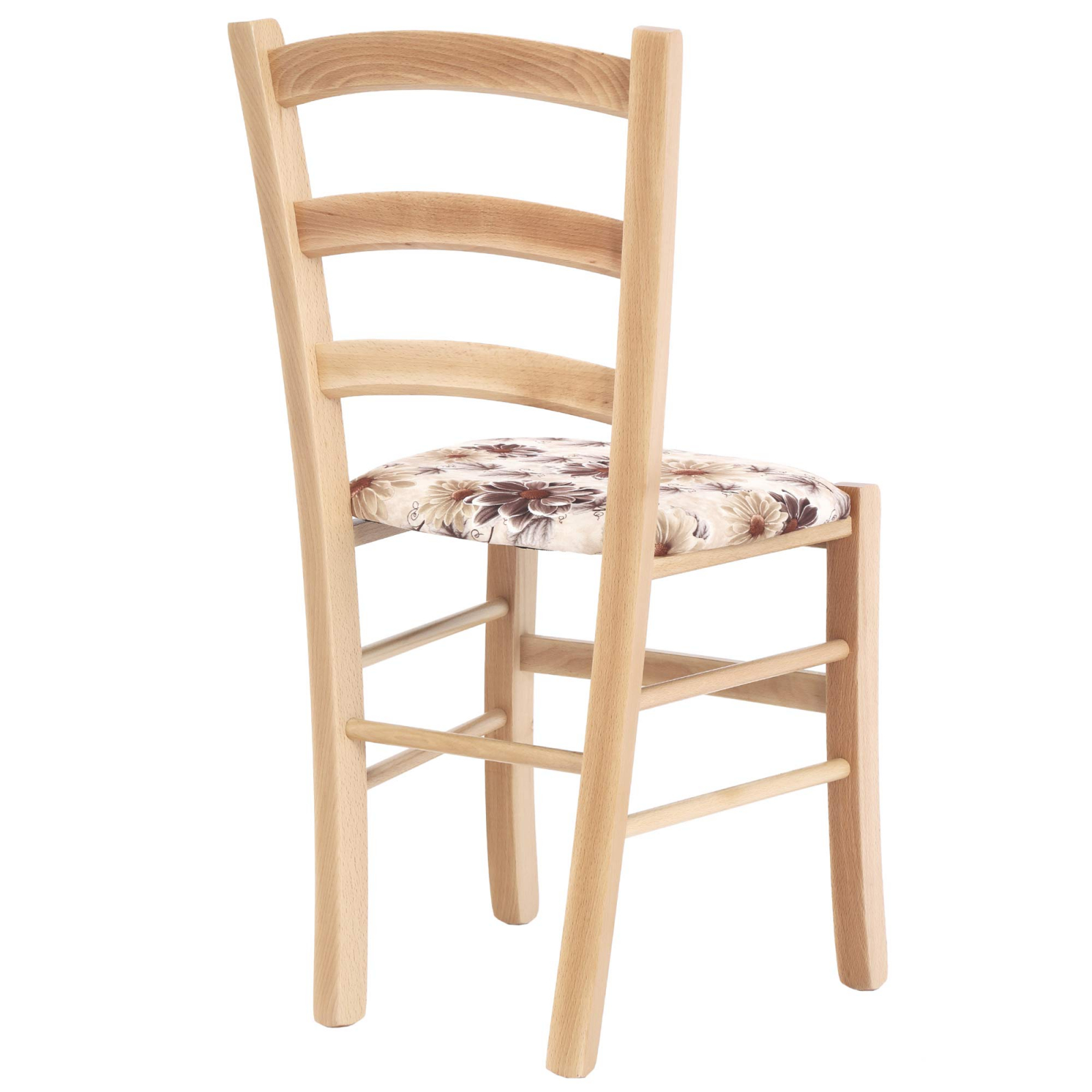 Scaun Paesana, cadru fag, material stofa print floral maro [2]