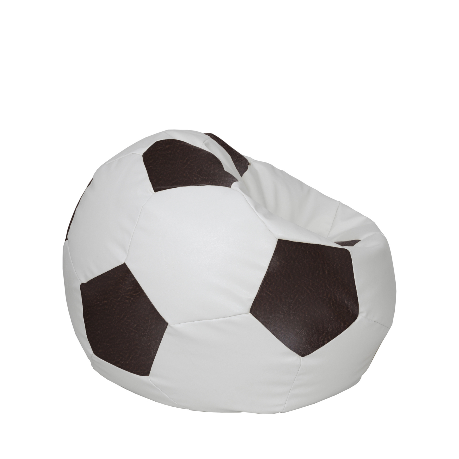 Mondo Ball - fotoliu puf - imitatie piele - alb/maro [1]