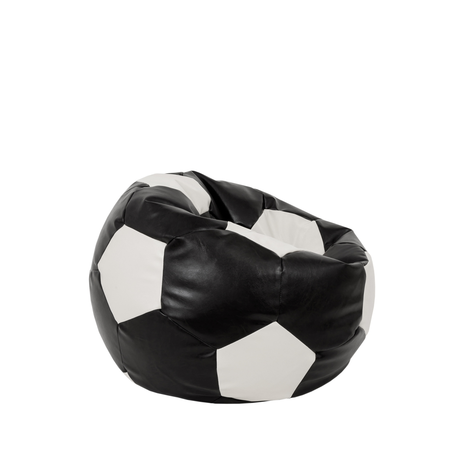 Baby Ball - fotoliu puf - imitatie piele negru/alb [1]
