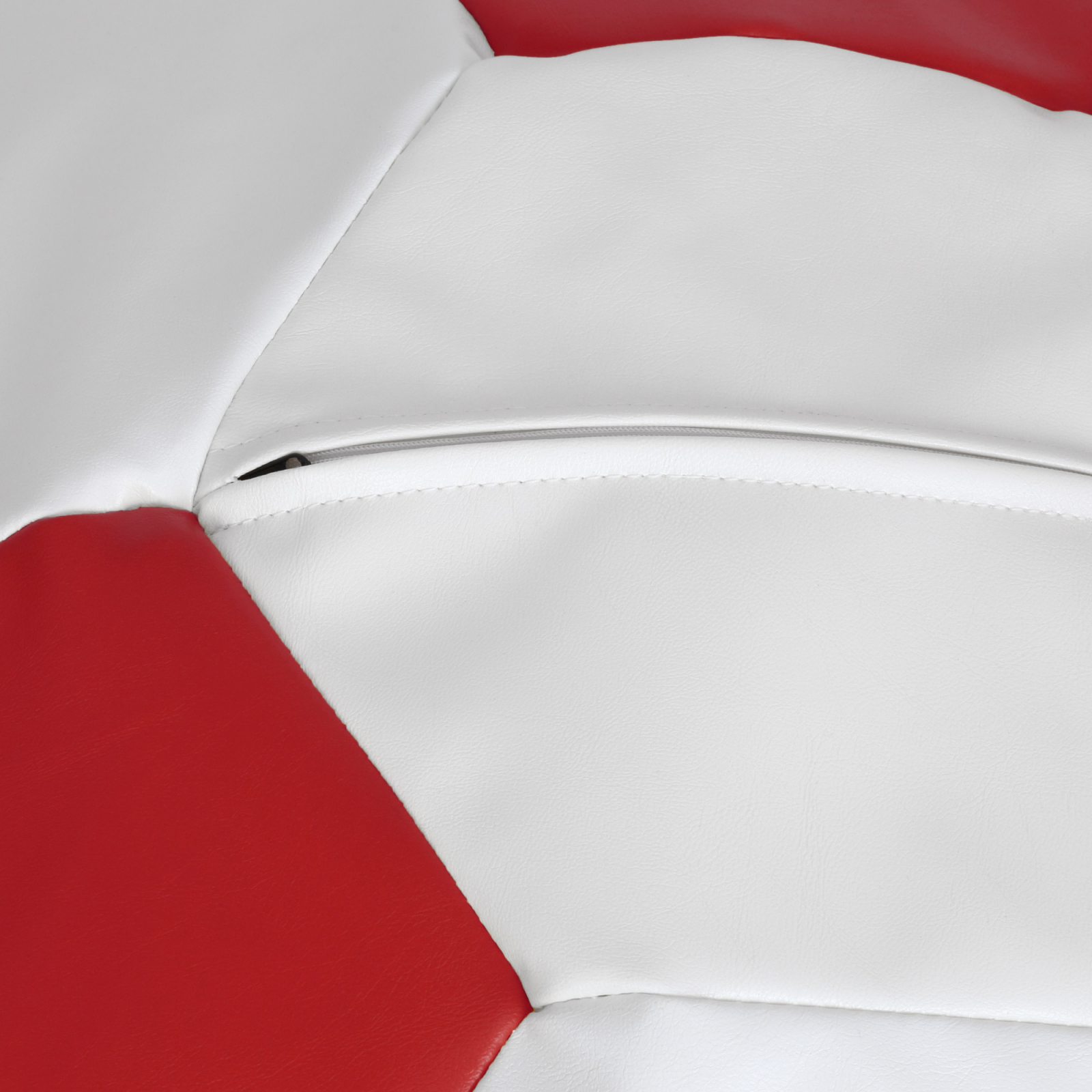 Baby Ball - fotoliu puf - imitatie piele alb/rosu [2]