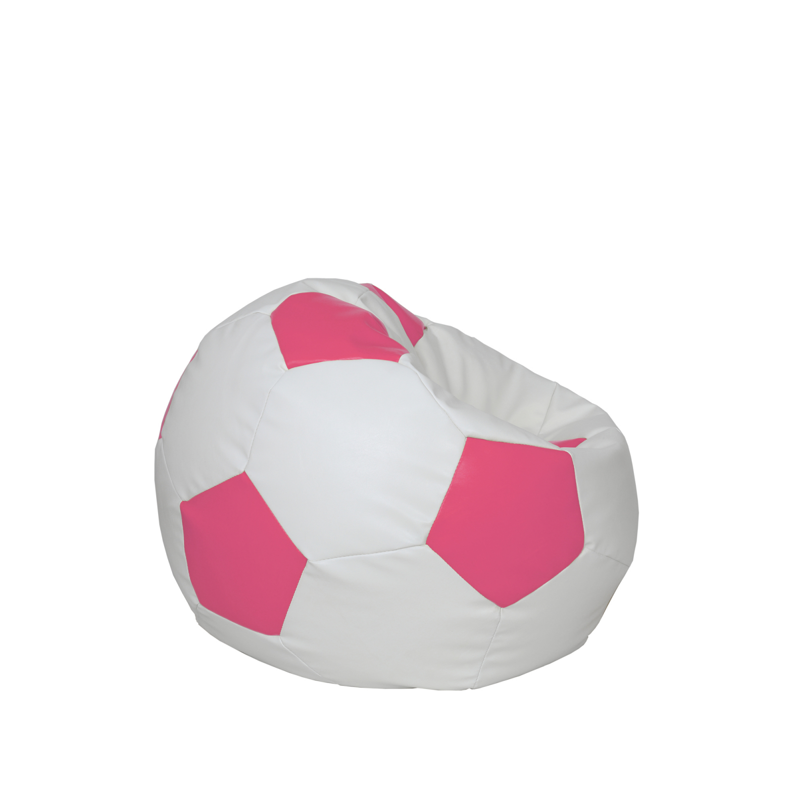 Baby Ball - fotoliu puf - imitatie piele alb/roz [1]