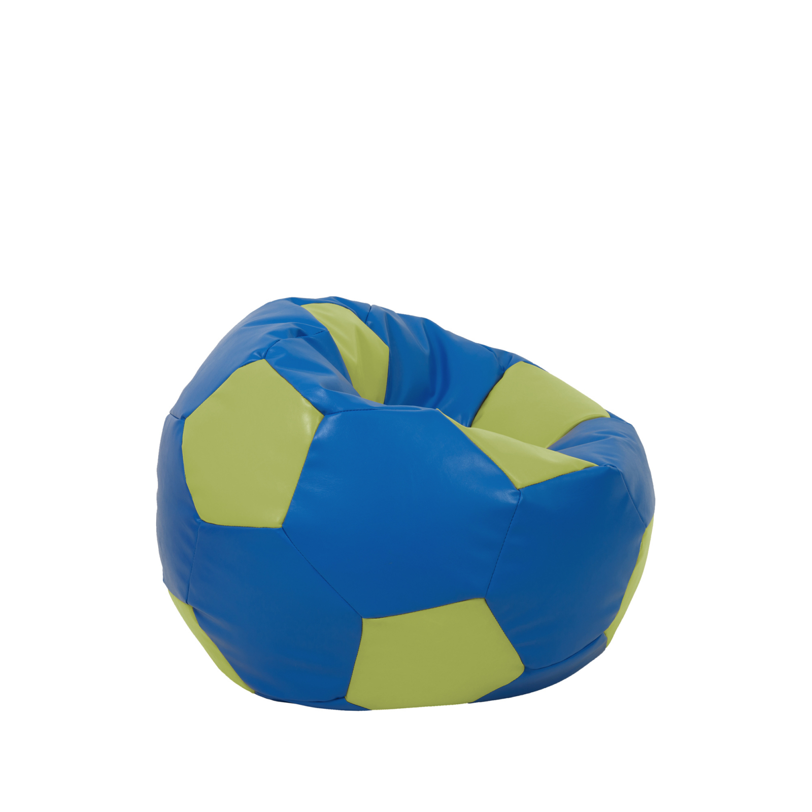 Baby Ball - fotoliu puf - imitatie piele albastru/verde [1]