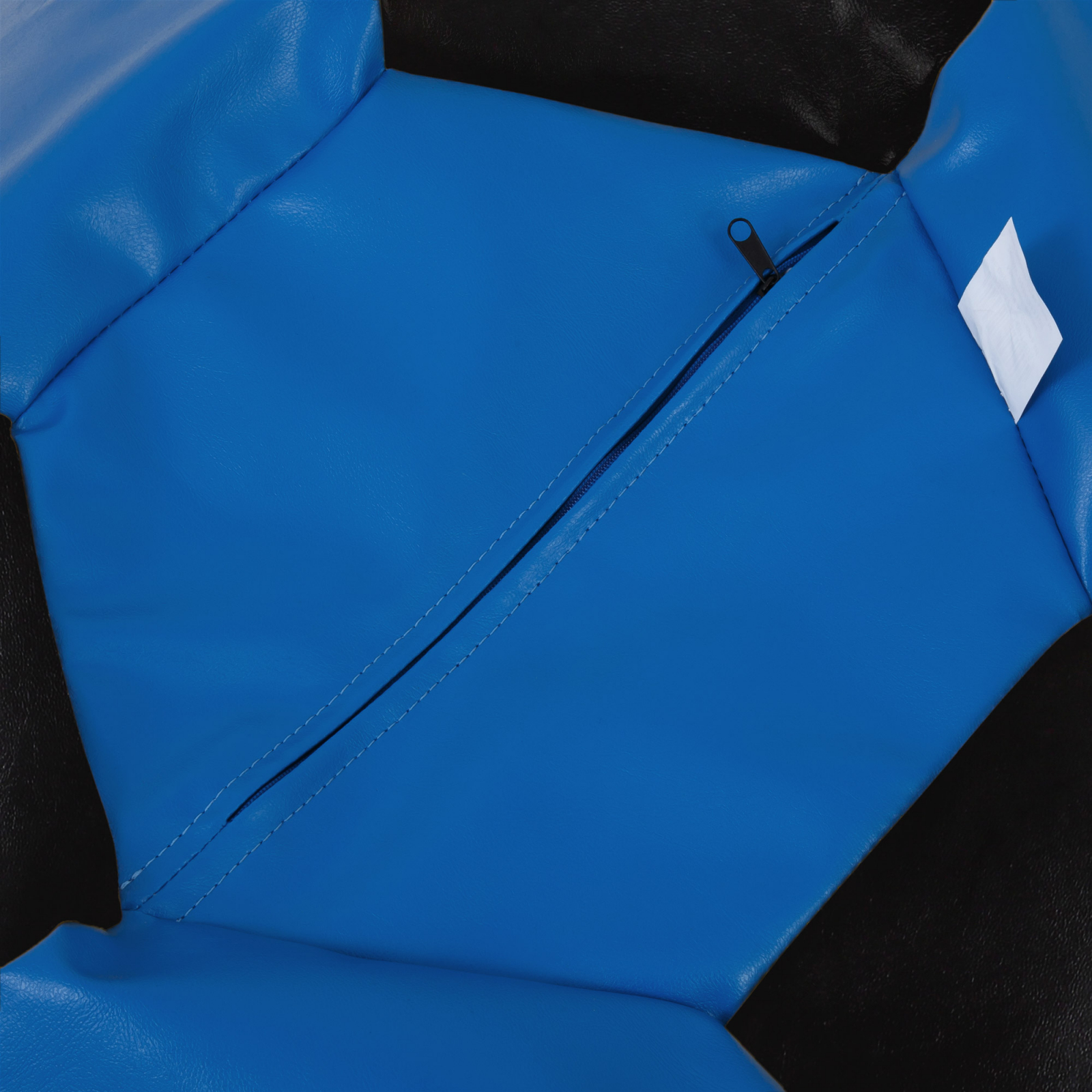 Baby Ball - fotoliu puf - imitatie piele albastru/negru [2]