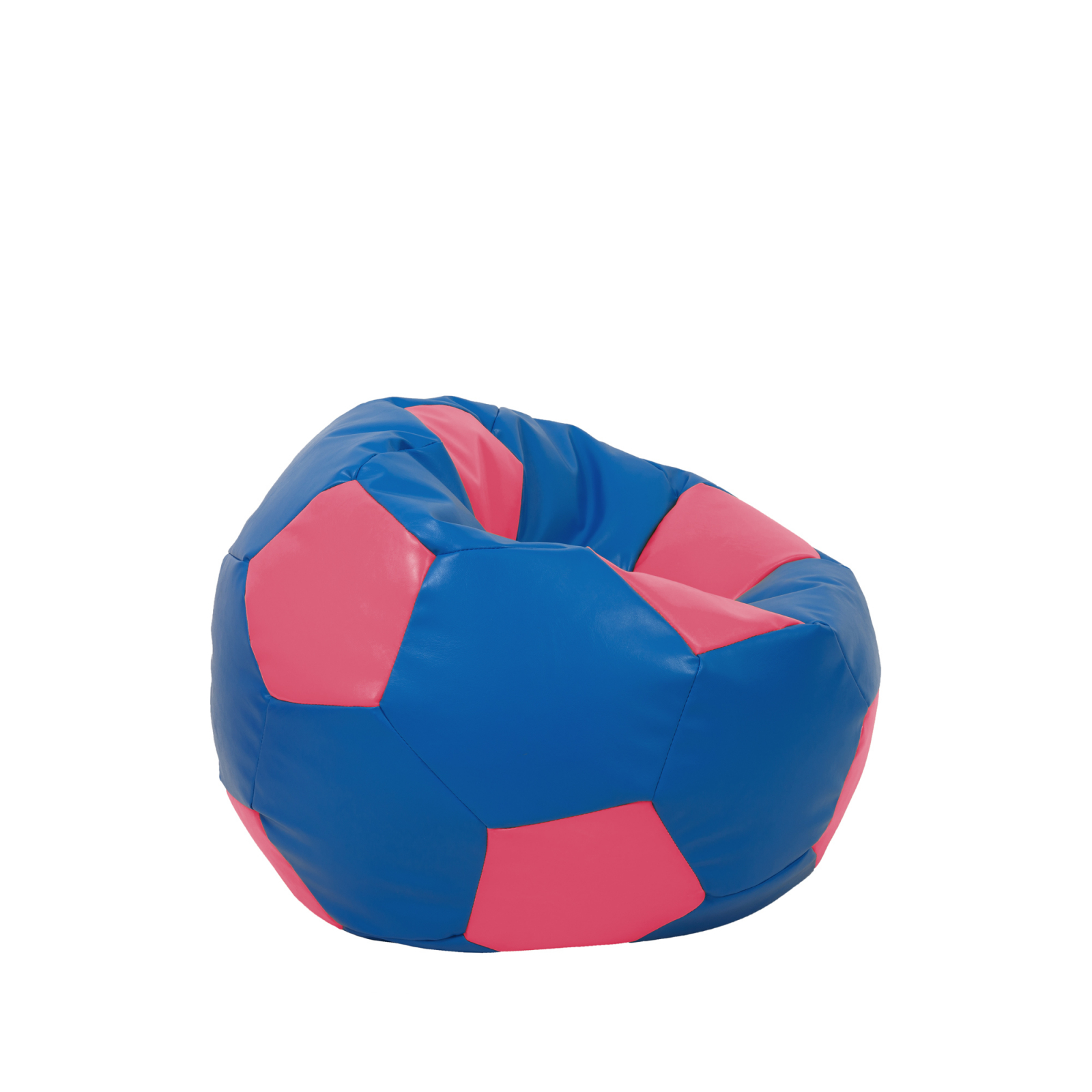 Baby Ball - fotoliu puf - imitatie piele albastru/roz [1]