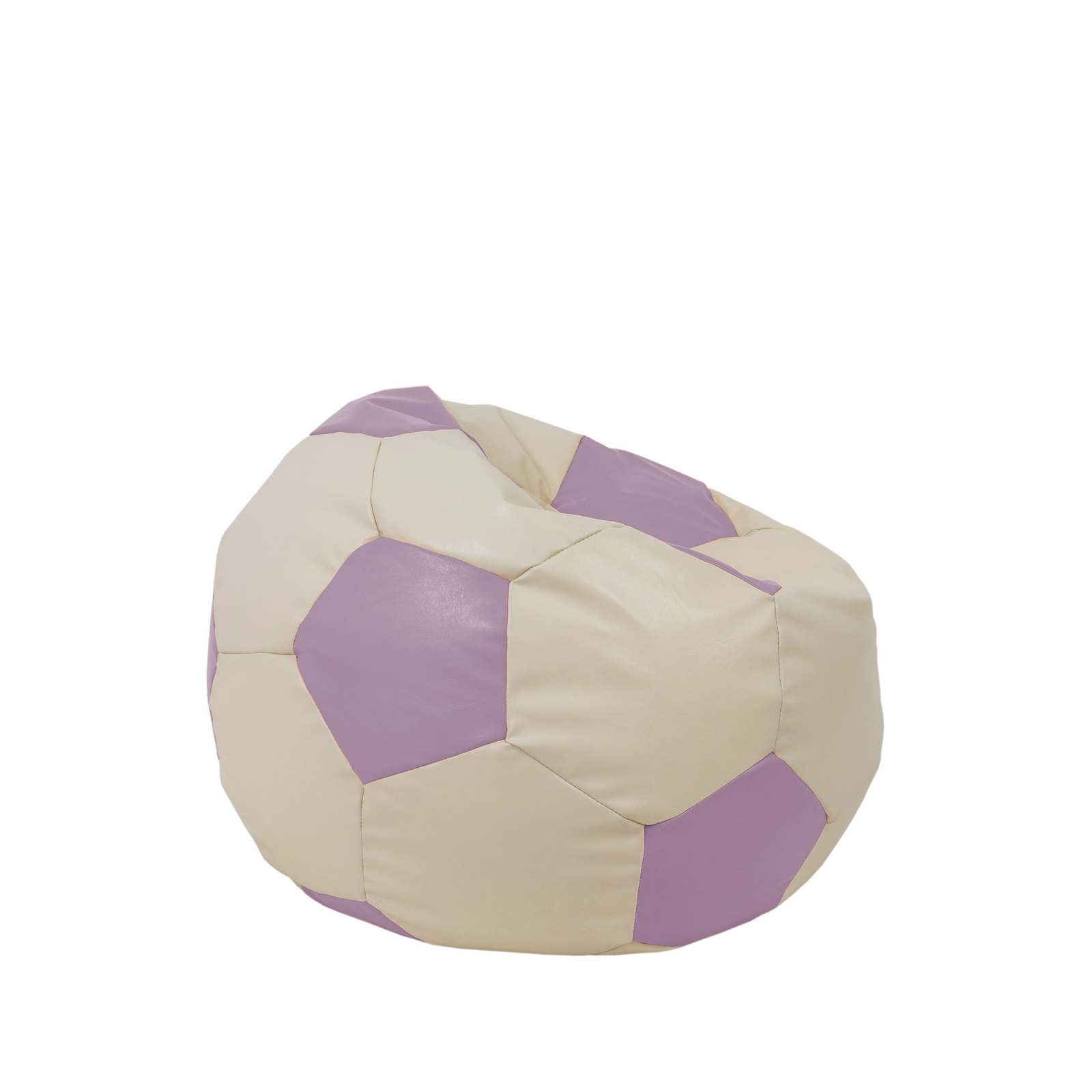 Baby Ball - fotoliu puf - imitatie piele crem/mov [1]