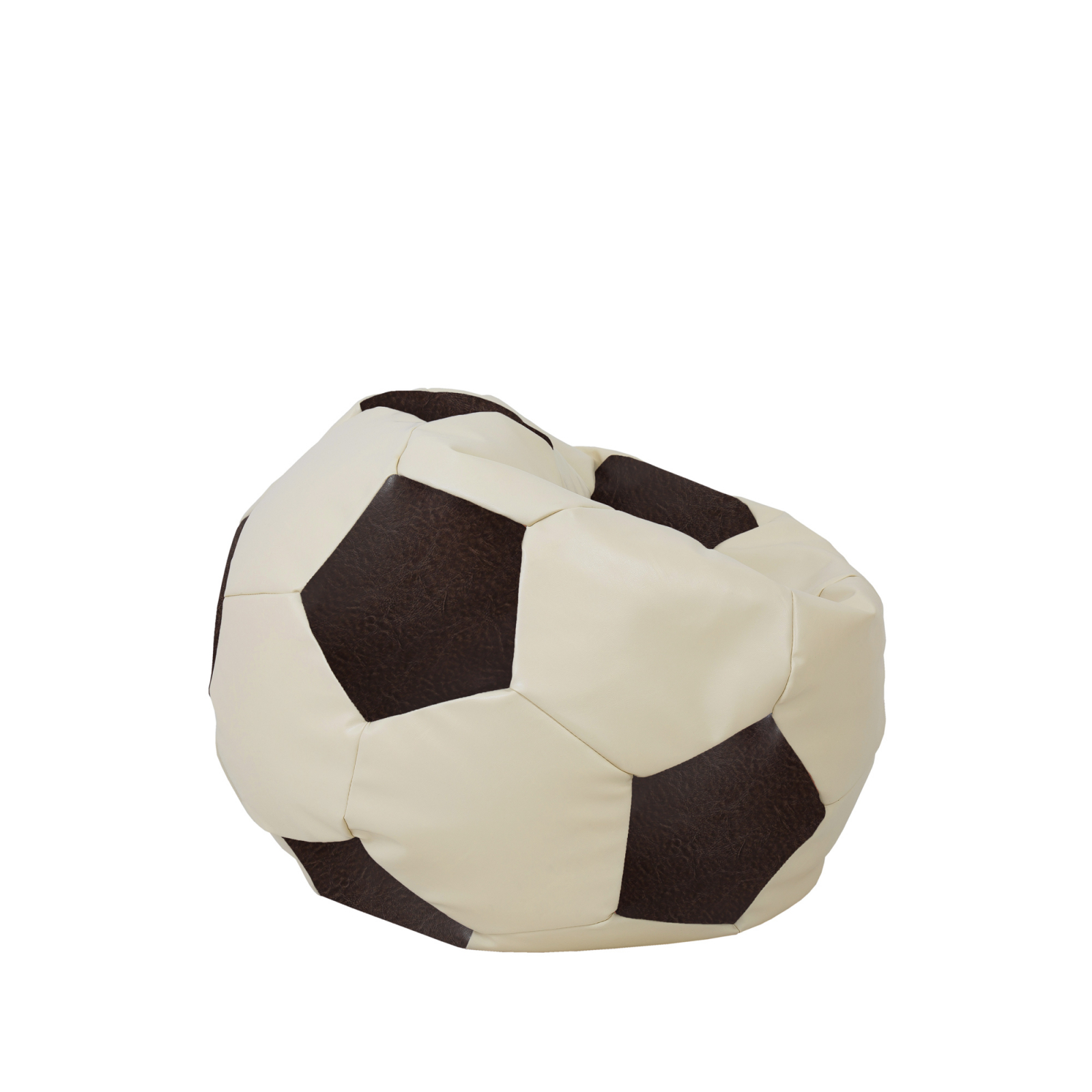 Baby Ball - fotoliu puf - imitatie piele crem/maro [1]