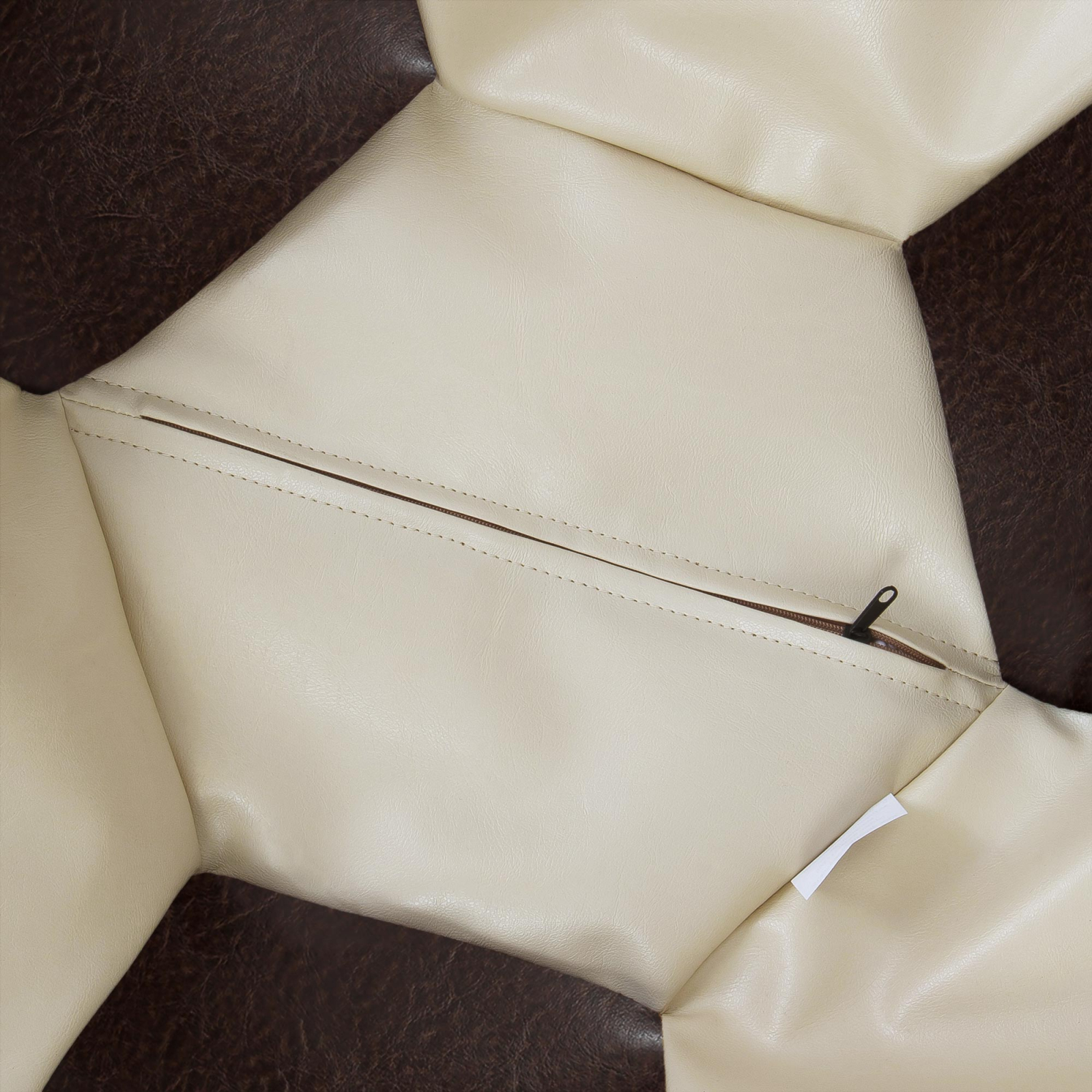 Baby Ball - fotoliu puf - imitatie piele crem/maro [2]