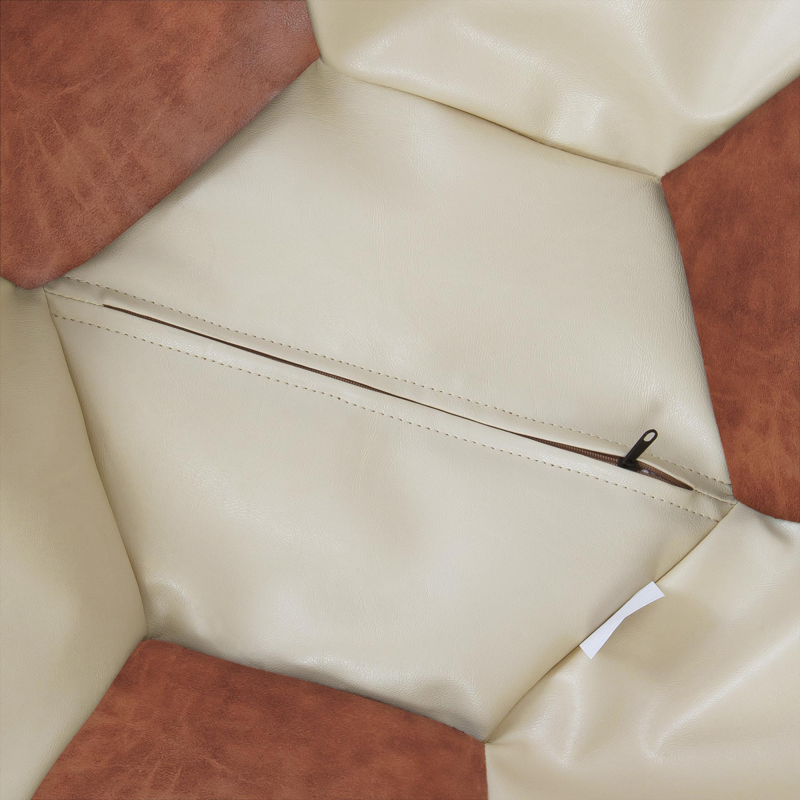 Baby Ball - fotoliu puf - imitatie piele crem/cognac [2]