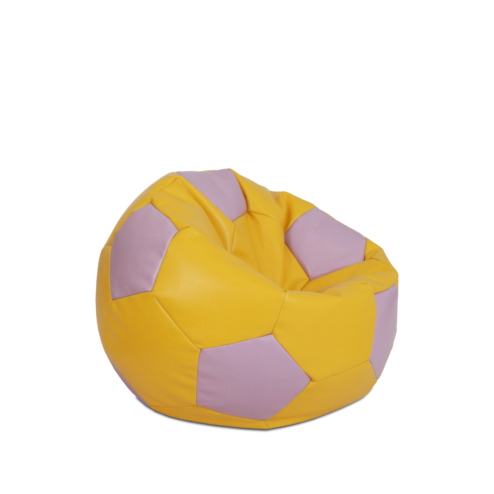 Baby Ball - fotoliu puf - imitatie piele galben/mov [1]