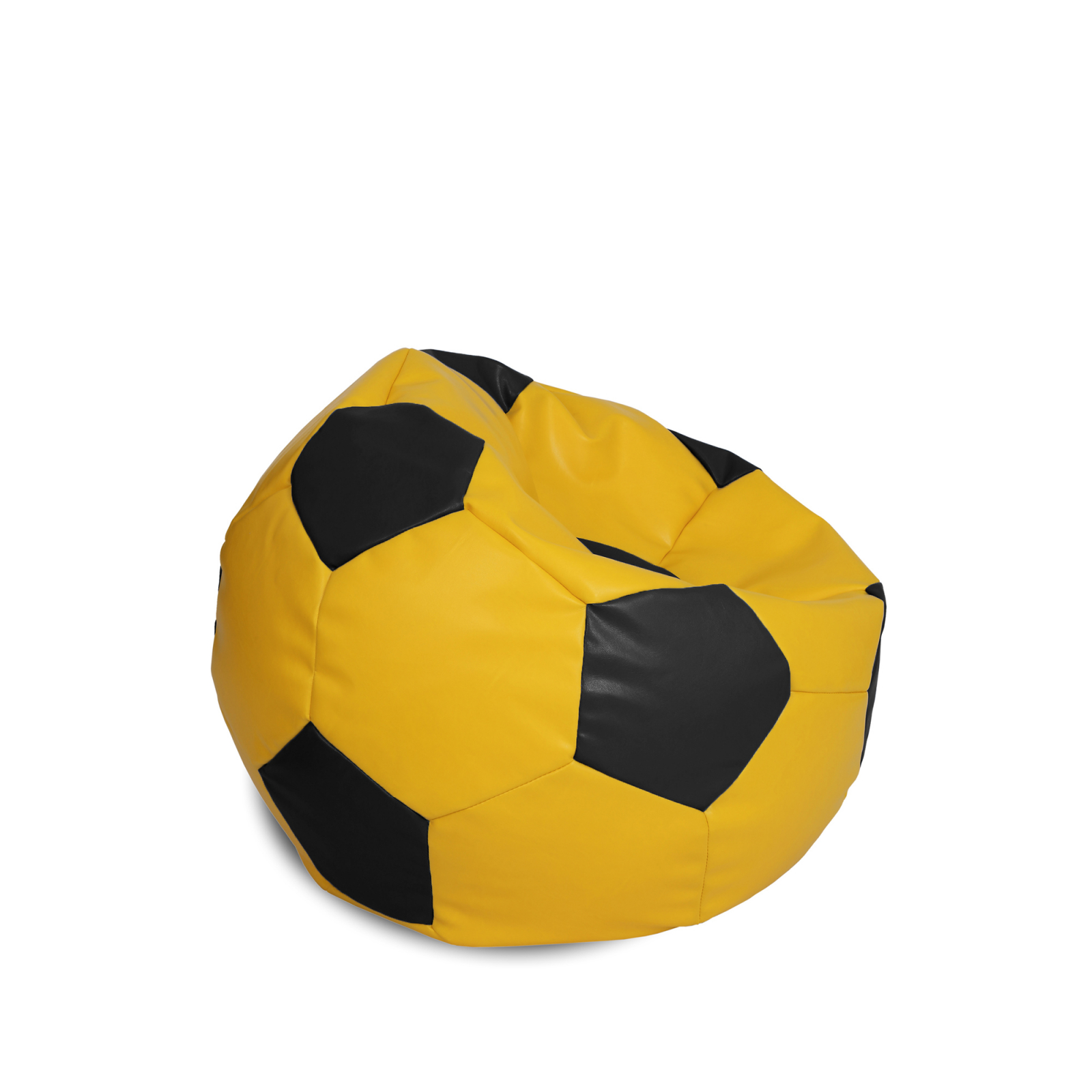 Baby Ball - fotoliu puf - imitatie piele galben/negru [1]