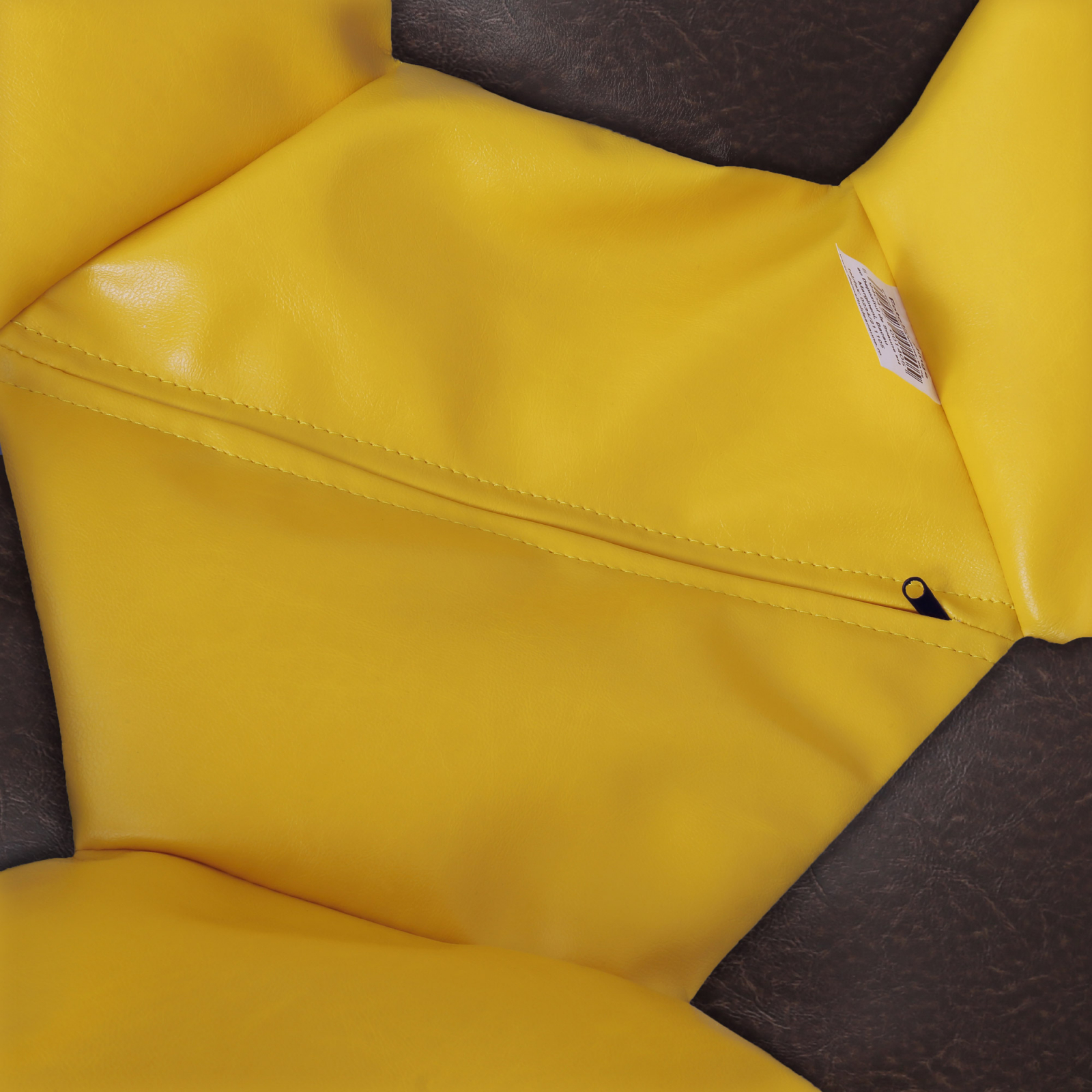 Baby Ball - fotoliu puf - imitatie piele galben/maro [2]