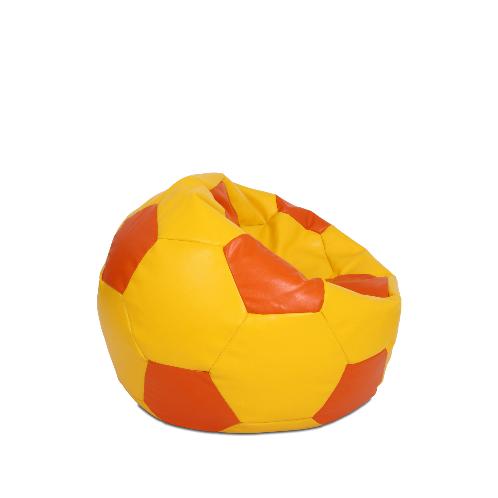 Baby Ball - fotoliu puf - imitatie piele galben/portocaliu [1]