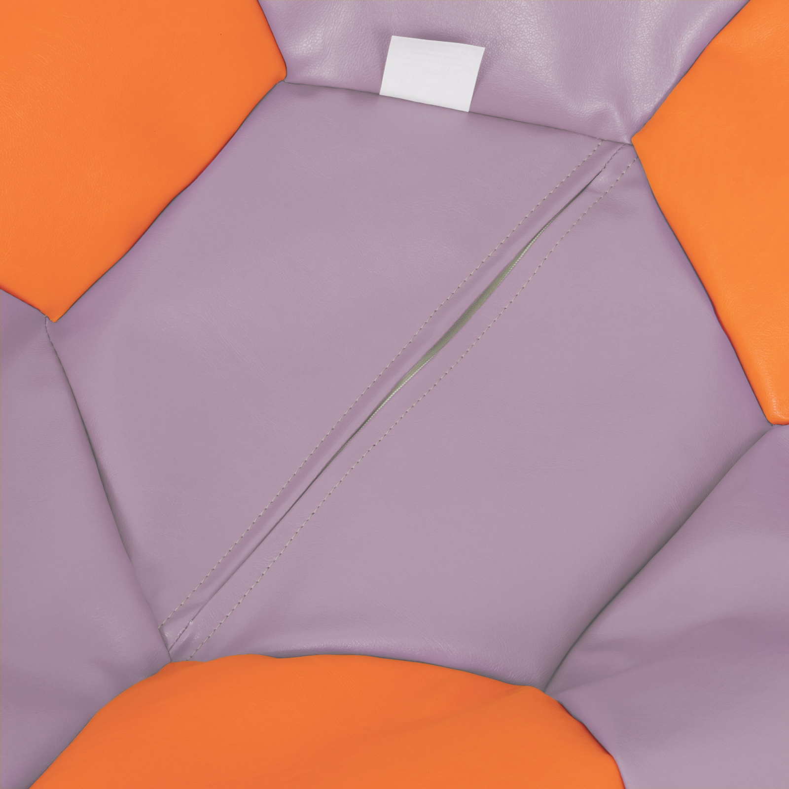 Baby Ball - fotoliu puf - imitatie piele mov/portocaliu [2]
