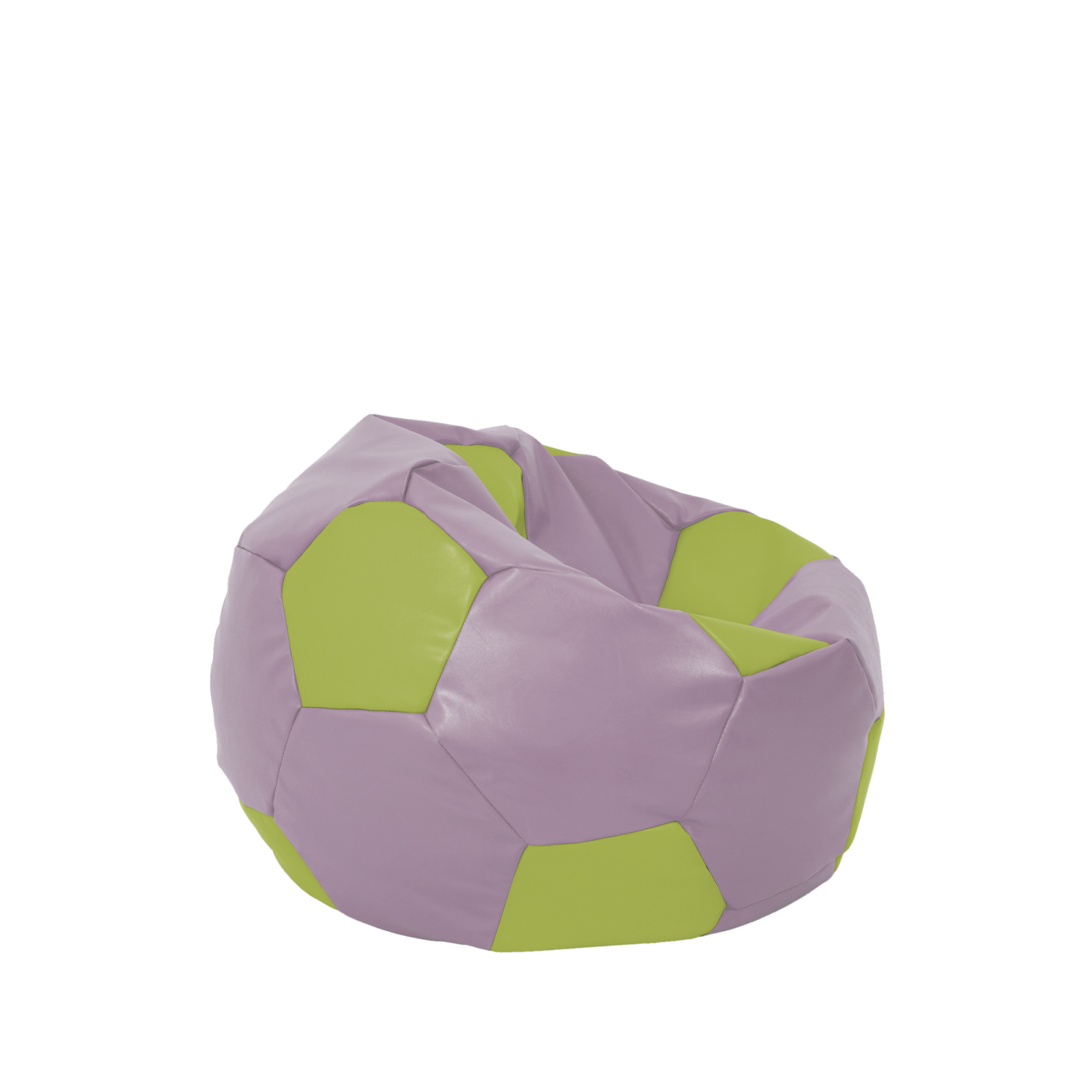 Baby Ball - fotoliu puf - imitatie piele mov/verde [1]