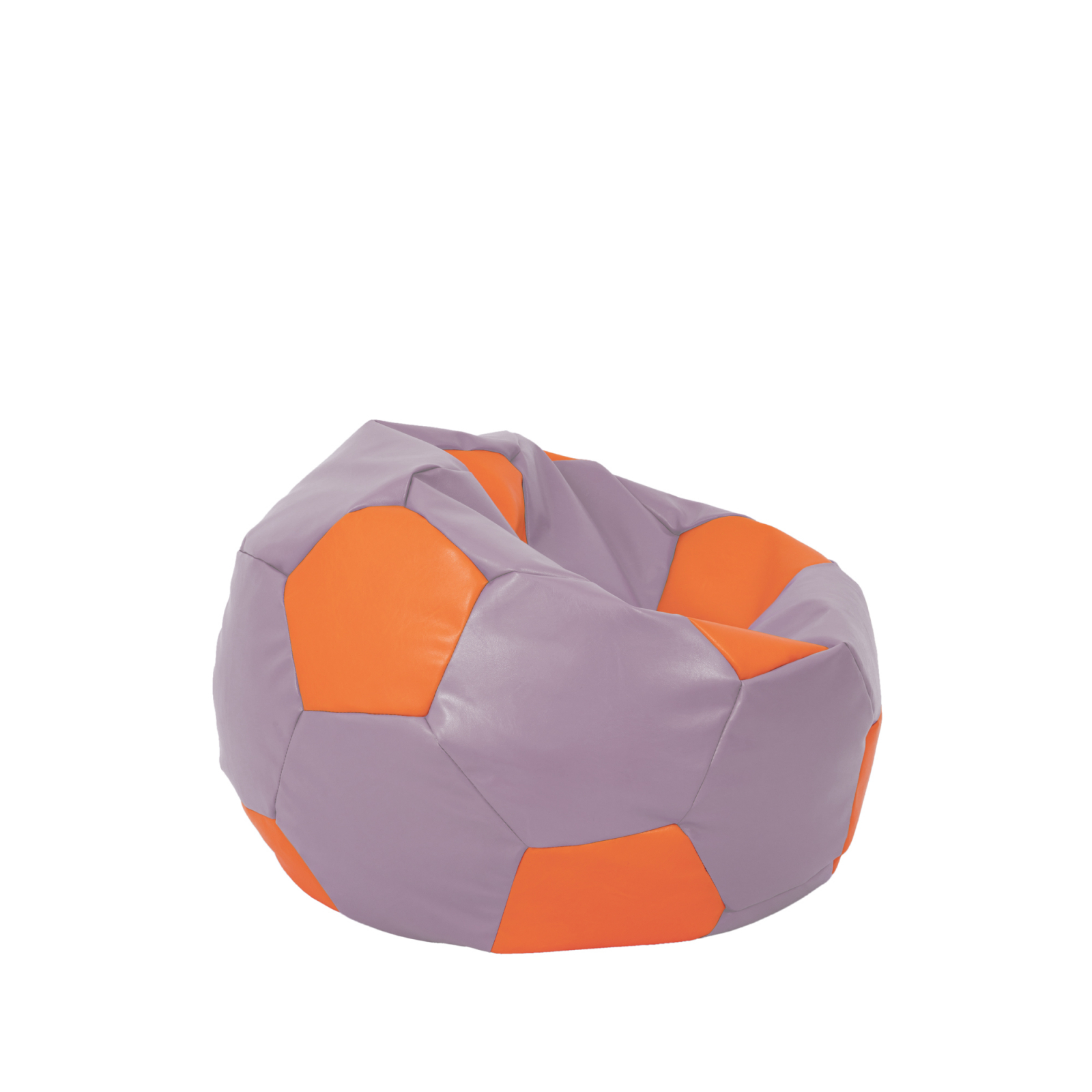 Baby Ball - fotoliu puf - imitatie piele mov/portocaliu [1]