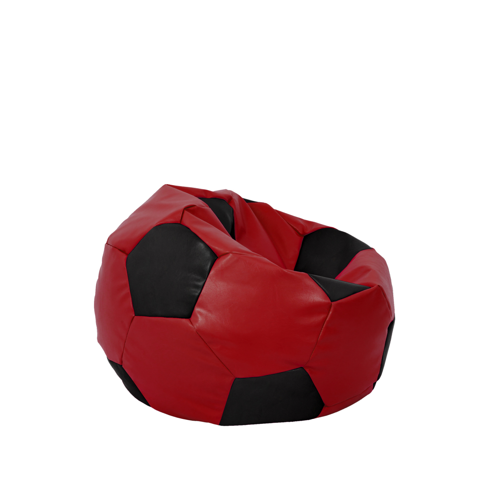 Baby Ball - fotoliu puf - imitatie piele rosu/negru [1]