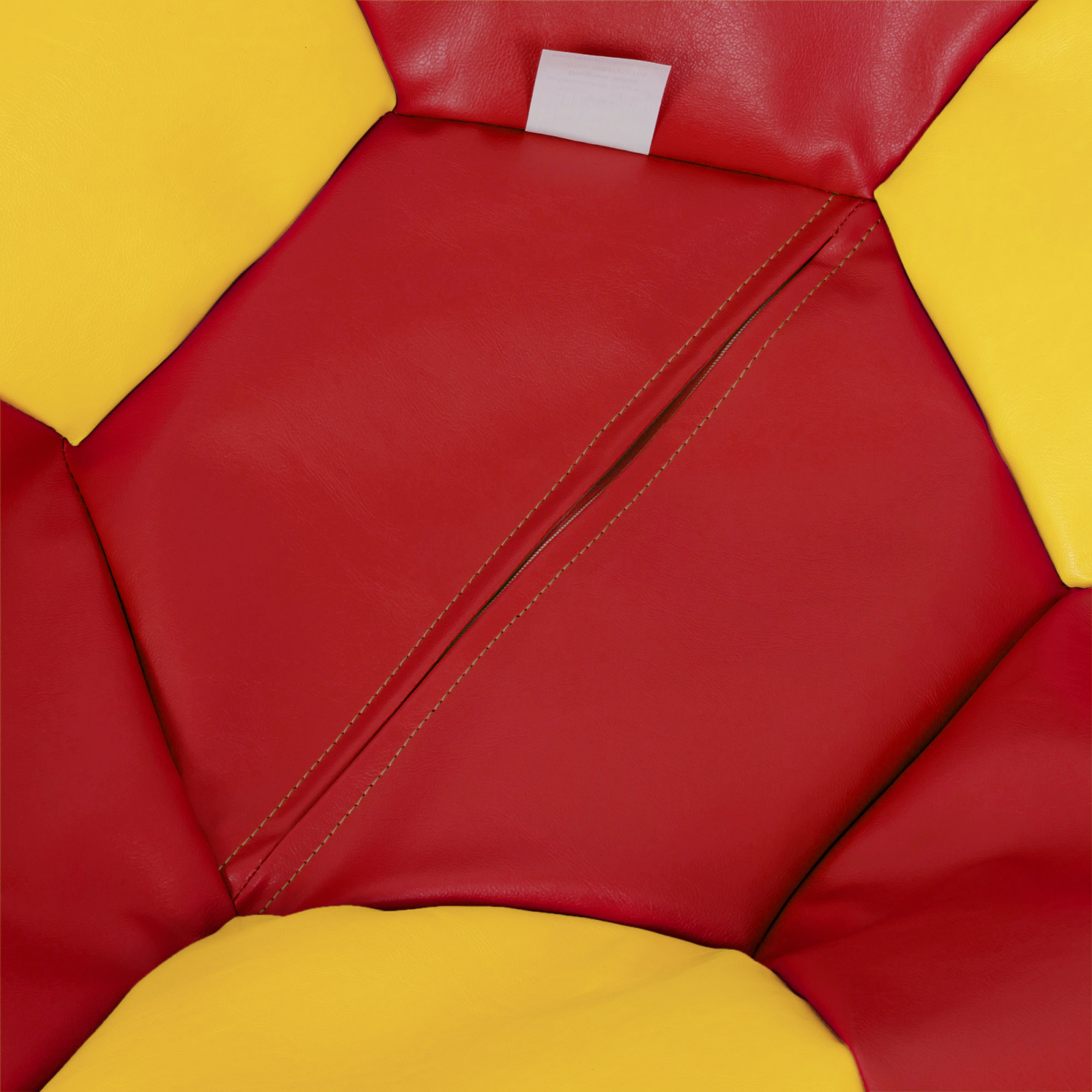 Baby Ball - fotoliu puf - imitatie piele rosu/galben [2]