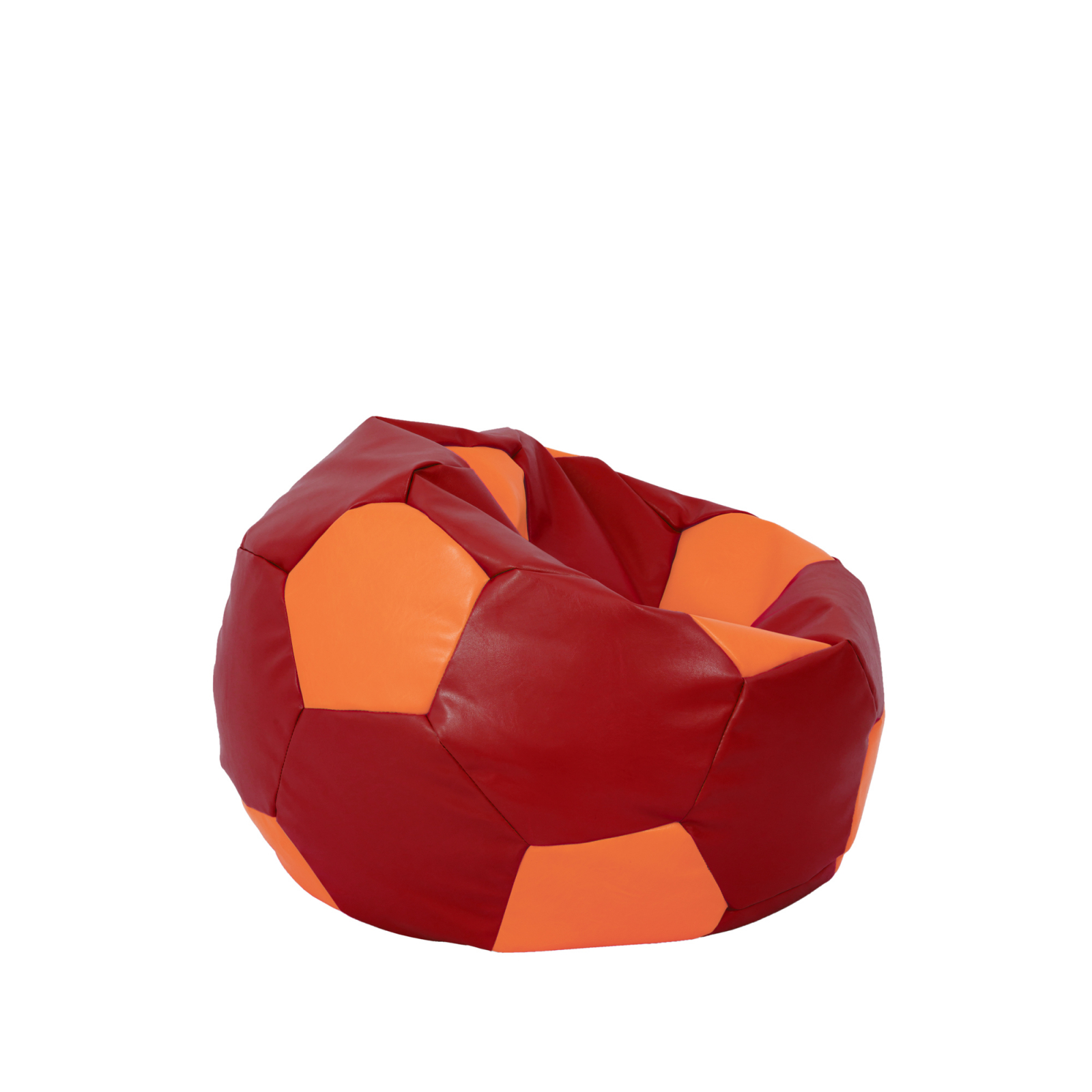 Baby Ball - fotoliu puf - imitatie piele rosu/portocaliu [1]