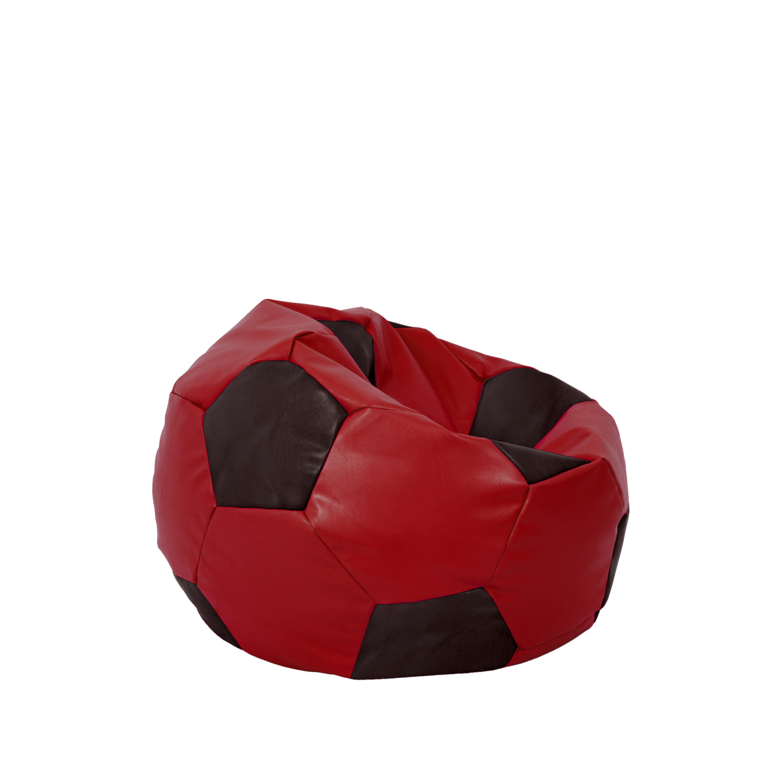 Baby Ball - fotoliu puf - imitatie piele rosu/wenge [1]