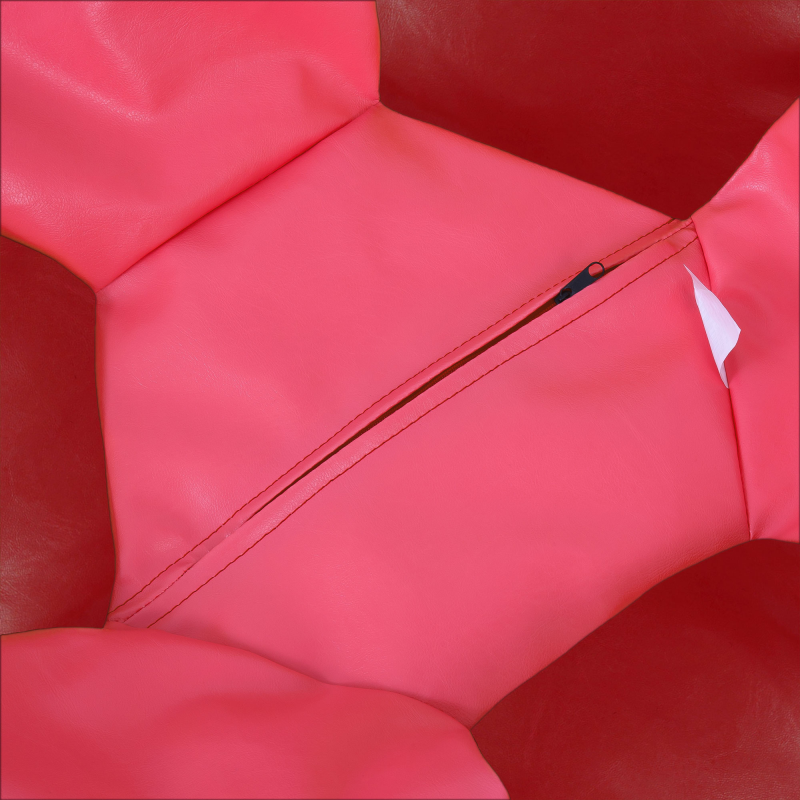 Baby Ball - fotoliu puf - imitatie piele roz/rosu [2]