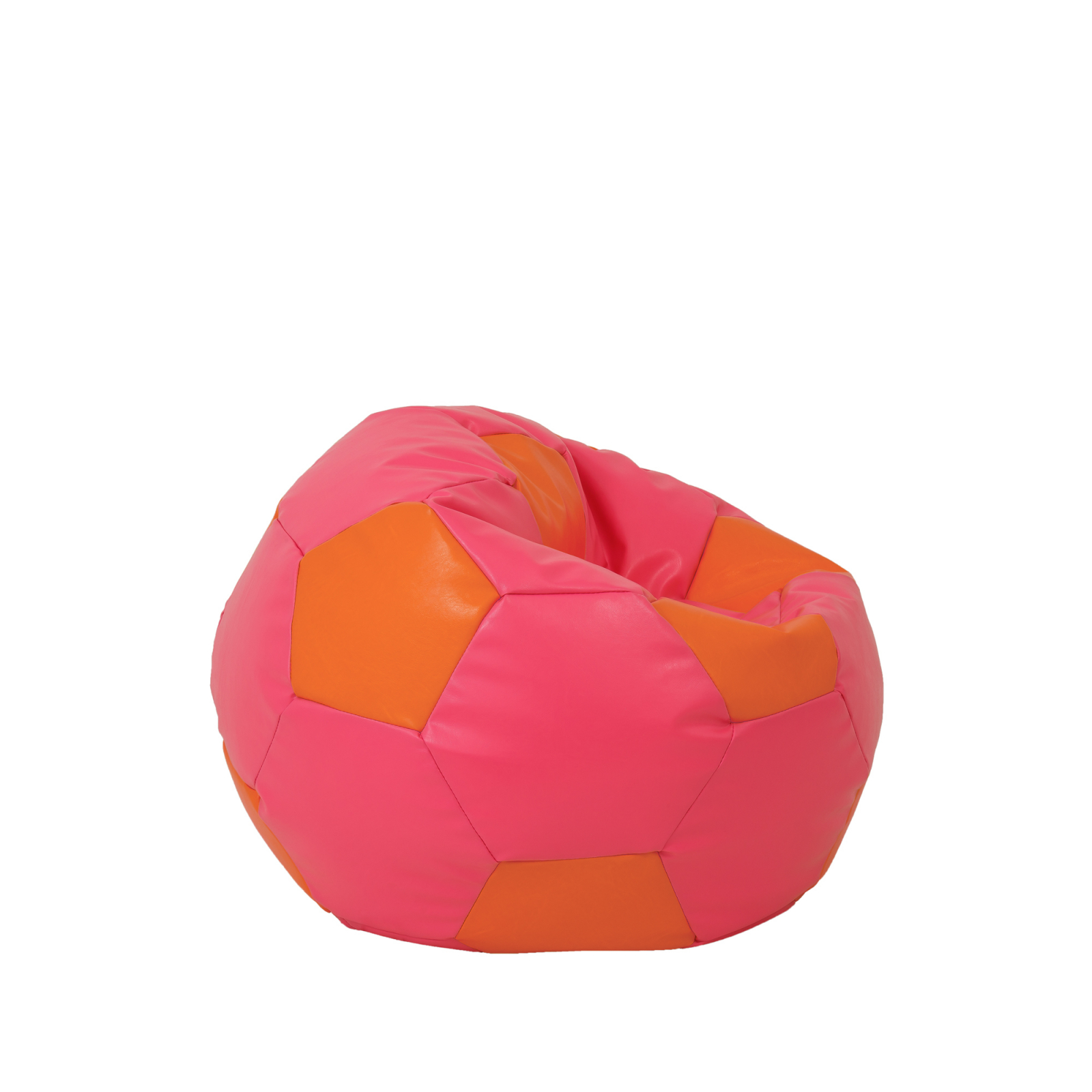 Baby Ball - fotoliu puf - imitatie piele roz/portocaliu [1]