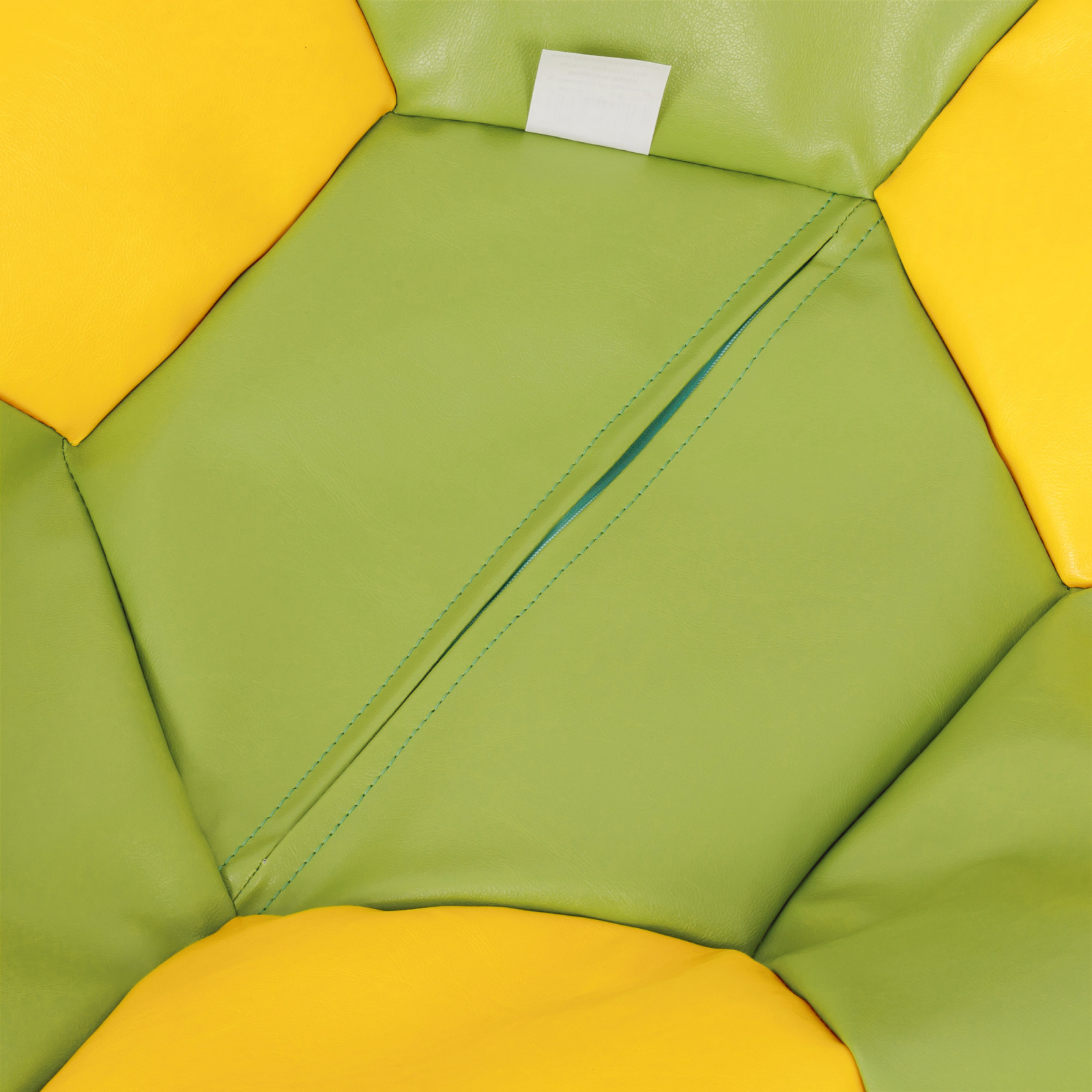 Baby Ball - fotoliu puf - imitatie piele verde/galben [2]