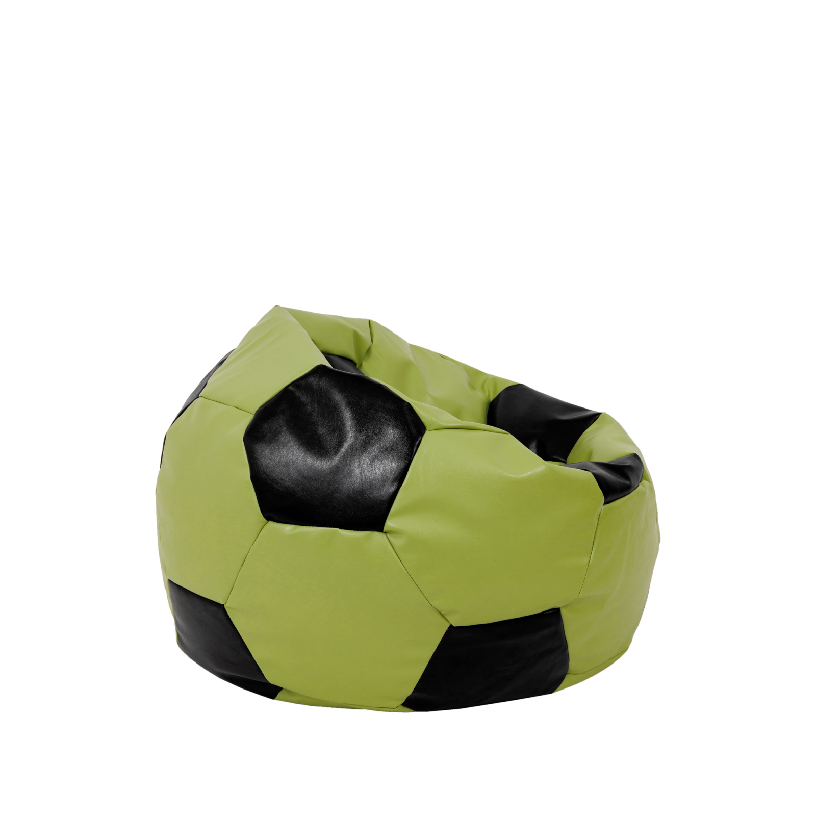 Baby Ball - fotoliu puf - imitatie piele verde/negru [1]