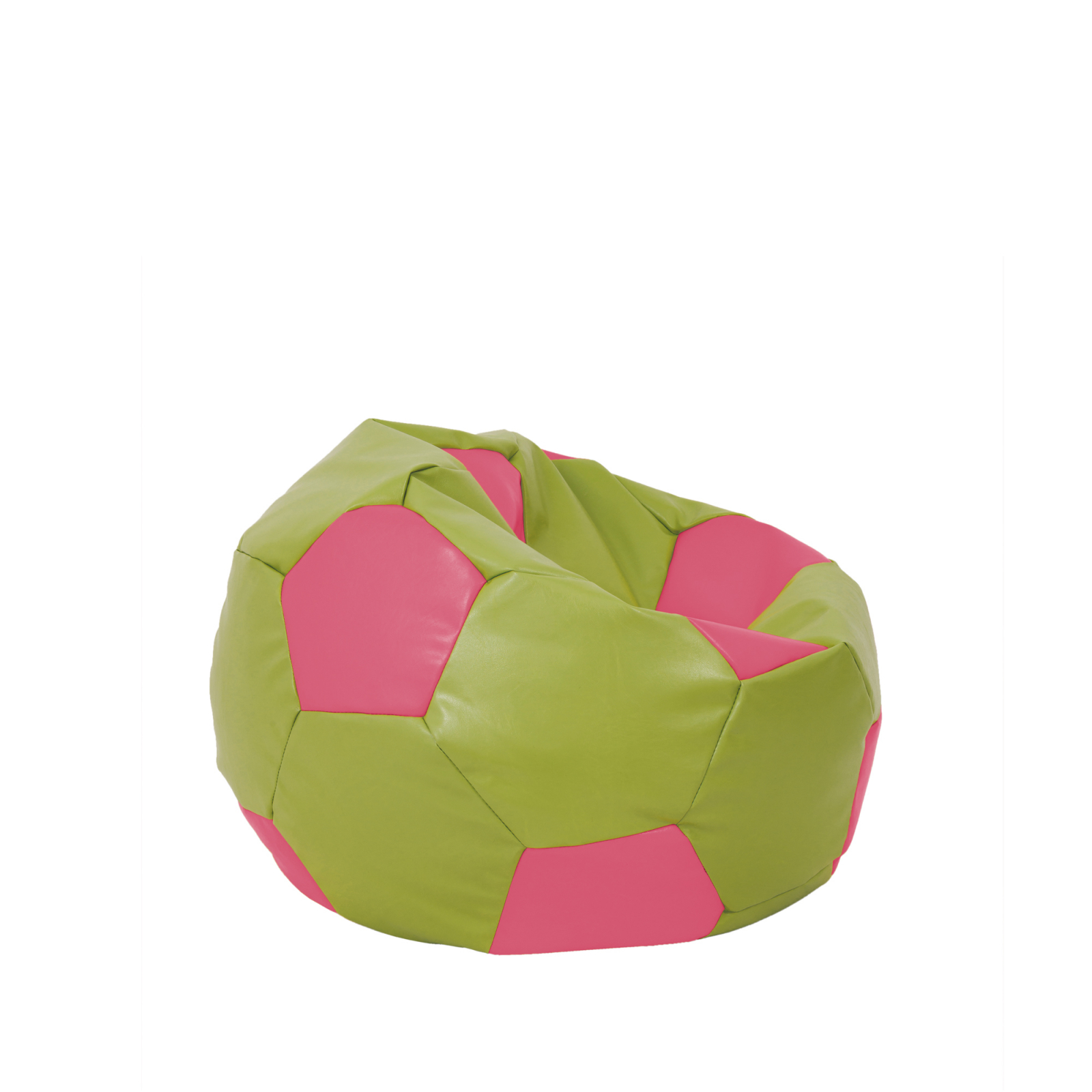 Baby Ball - fotoliu puf - imitatie piele verde/roz [1]