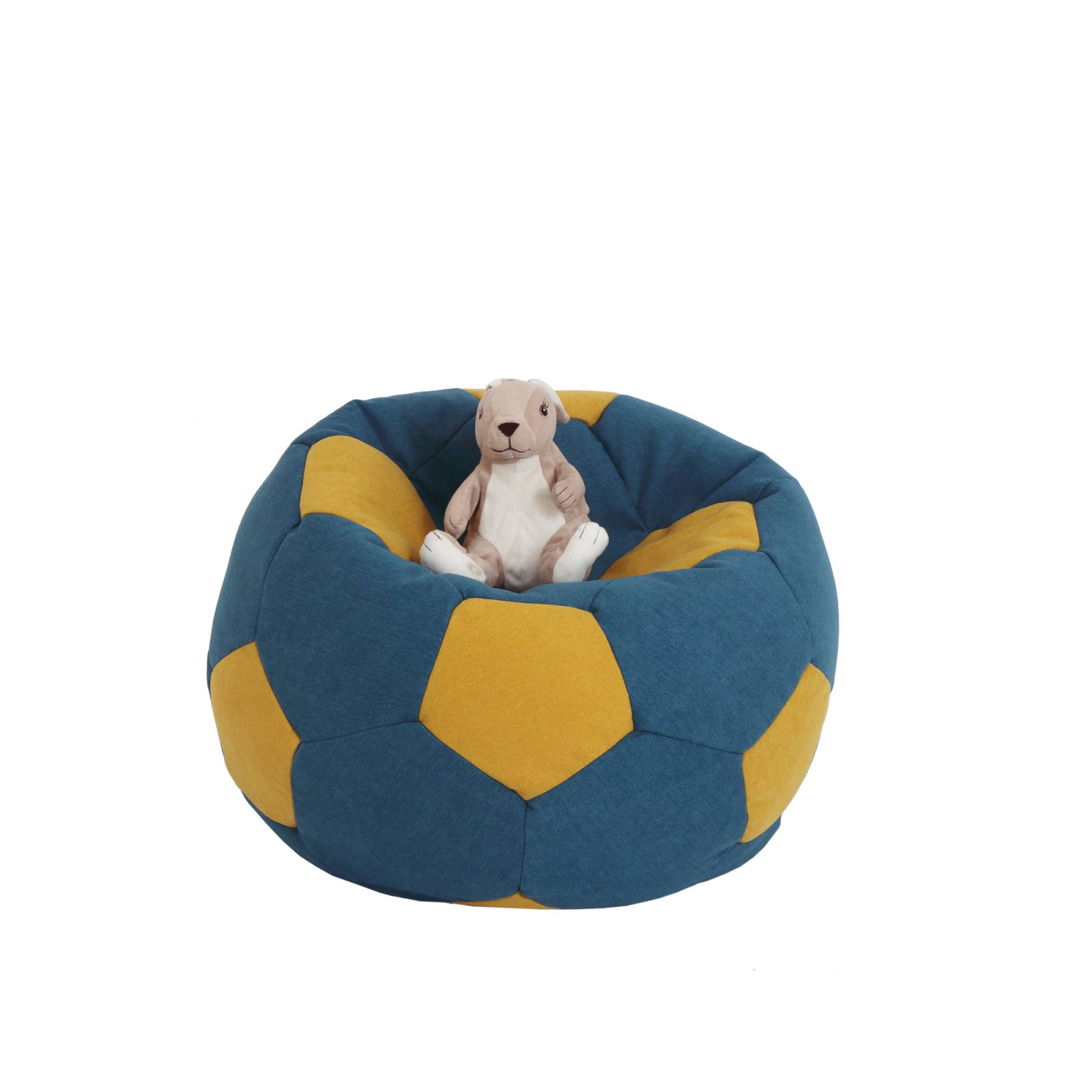 Baby Ball - fotoliu puf -stofa D-turcoaz/galben [1]