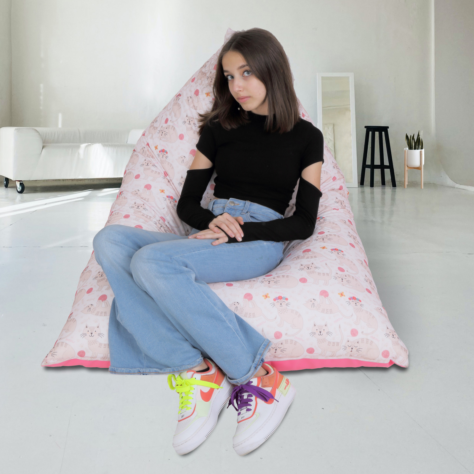 Bean bag Relax - Pisici roz - Imitatie piele roz [8]