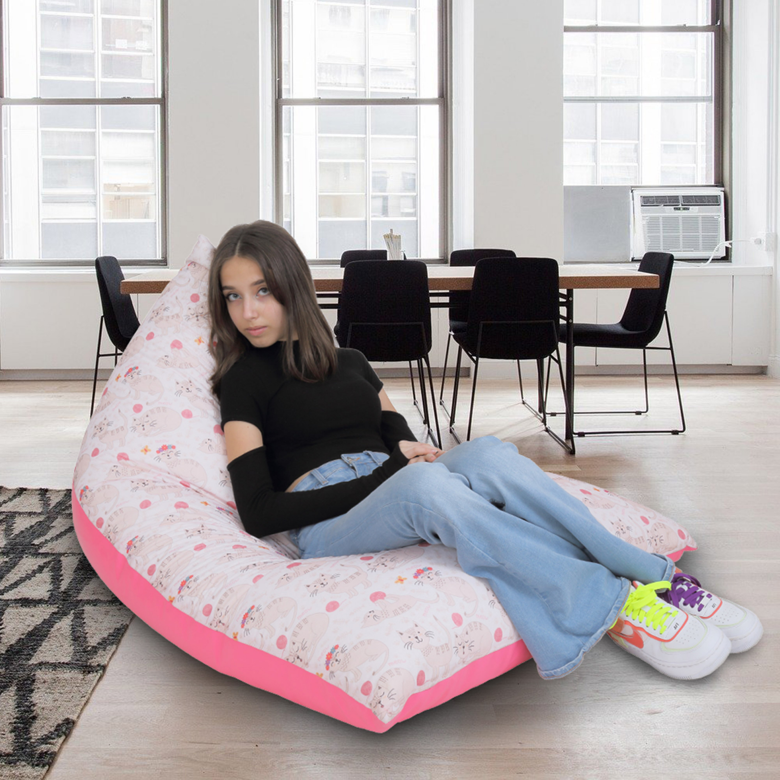 Bean bag Relax - Pisici roz - Imitatie piele roz [7]