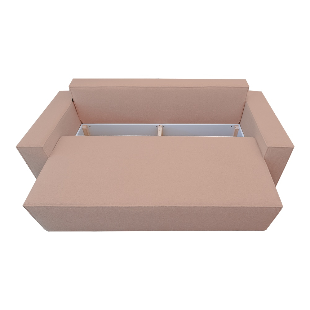 Canapea extensibila Nube cu lada de depozitare, N61 roz pudra, 230x100x82 [4]