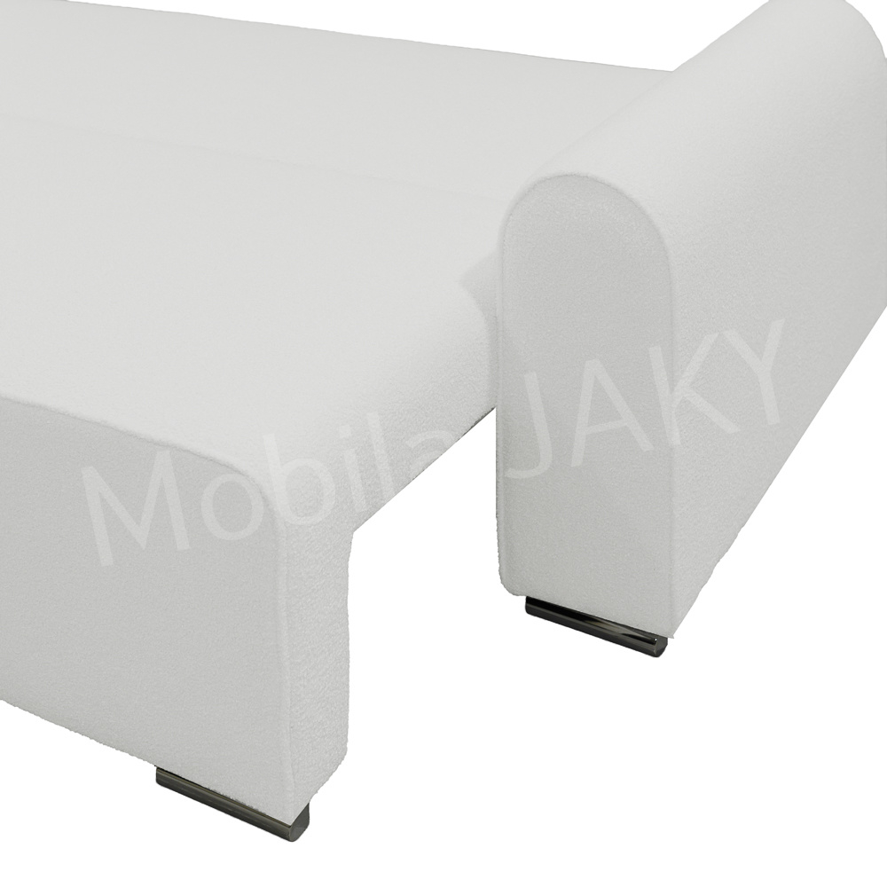 Canapea extensibila MELINA, 3 locuri, stofa boucle alb 01, cu lada de depozitare, dimensiunea 244x100x80 cm [6]