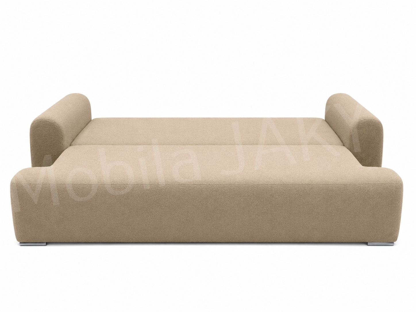 Canapea extensibila NUVIA, 3 locuri, stofa boucle cappuccino 14, cu lada de depozitare, dimensiunea 242x100x83 cm [4]