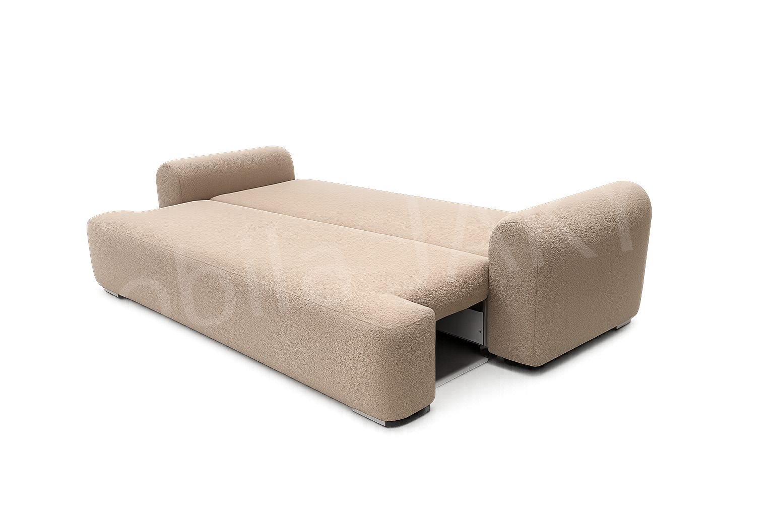 Canapea extensibila NUVIA, 3 locuri, stofa boucle cappuccino 14, cu lada de depozitare, dimensiunea 242x100x83 cm [3]