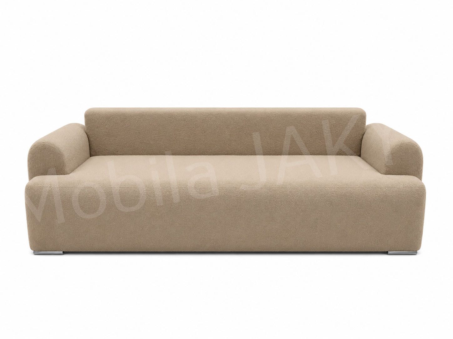 Canapea extensibila NUVIA, 3 locuri, stofa boucle cappuccino 14, cu lada de depozitare, dimensiunea 242x100x83 cm [5]