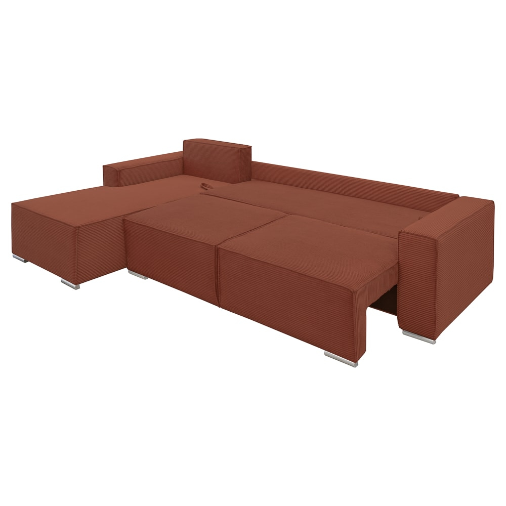 Coltar extensibil Lincoln stanga ,cu lada de depozitare, 310*185*102 cm, caramiziu 52N [4]