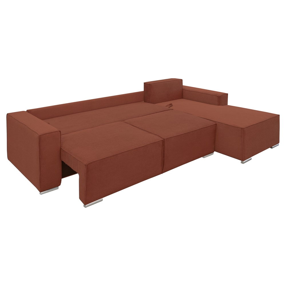 Coltar extensibil Lincoln dreapta, cu lada de depozitare, 310*185*102 cm, caramiziu 52N [4]