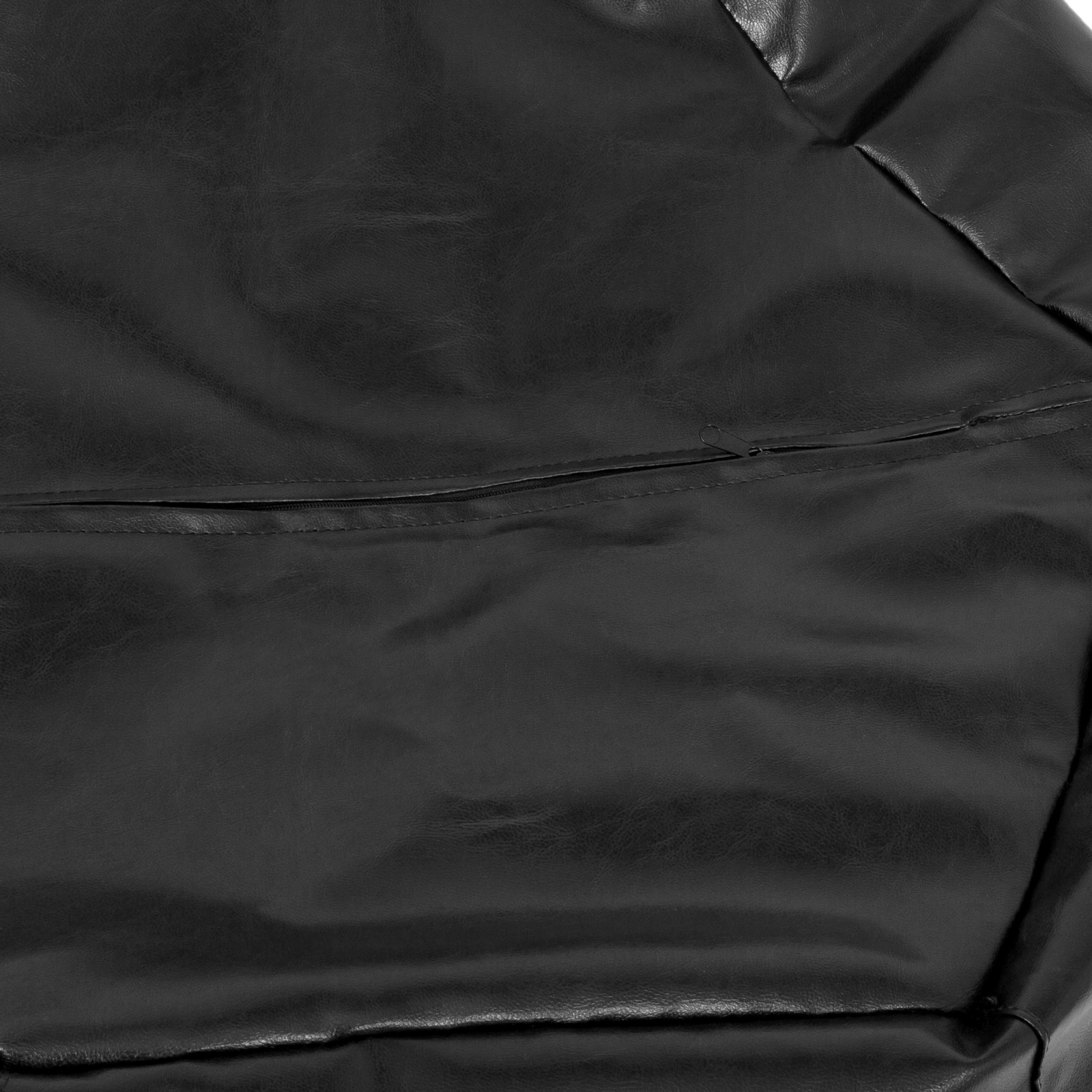 Mara - fotoliu puff - imitatie piele - negru [3]