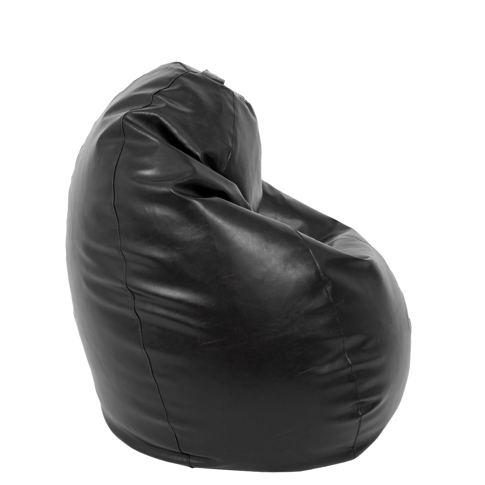 Mara - fotoliu puff - imitatie piele - negru [2]