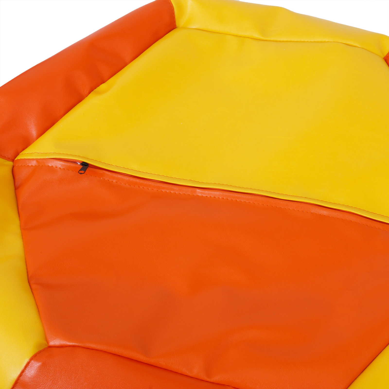 Mara - fotoliu puff - imitatie piele - portocaliu/galben [3]