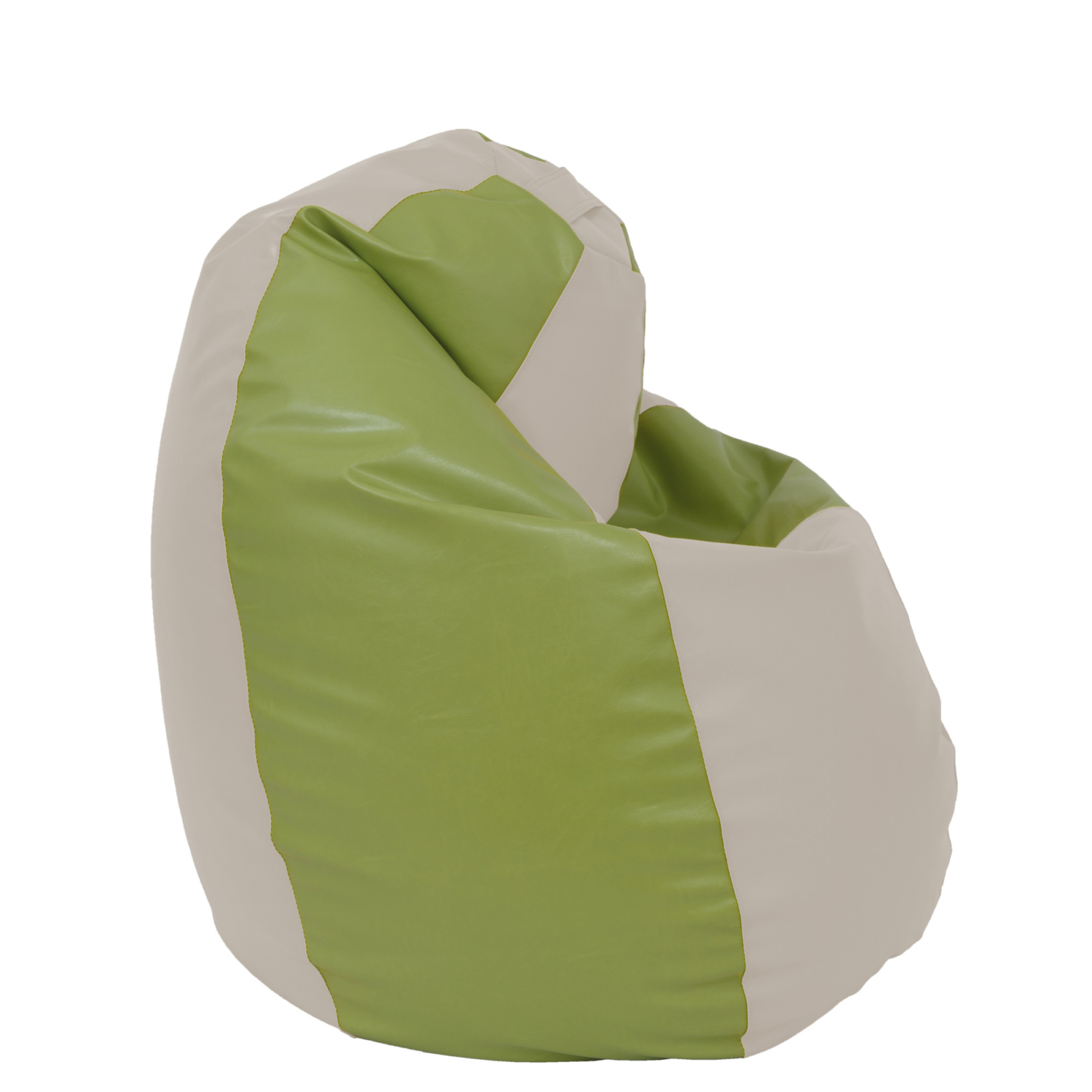 Mara - fotoliu puff - imitatie piele - crem/ verde [2]