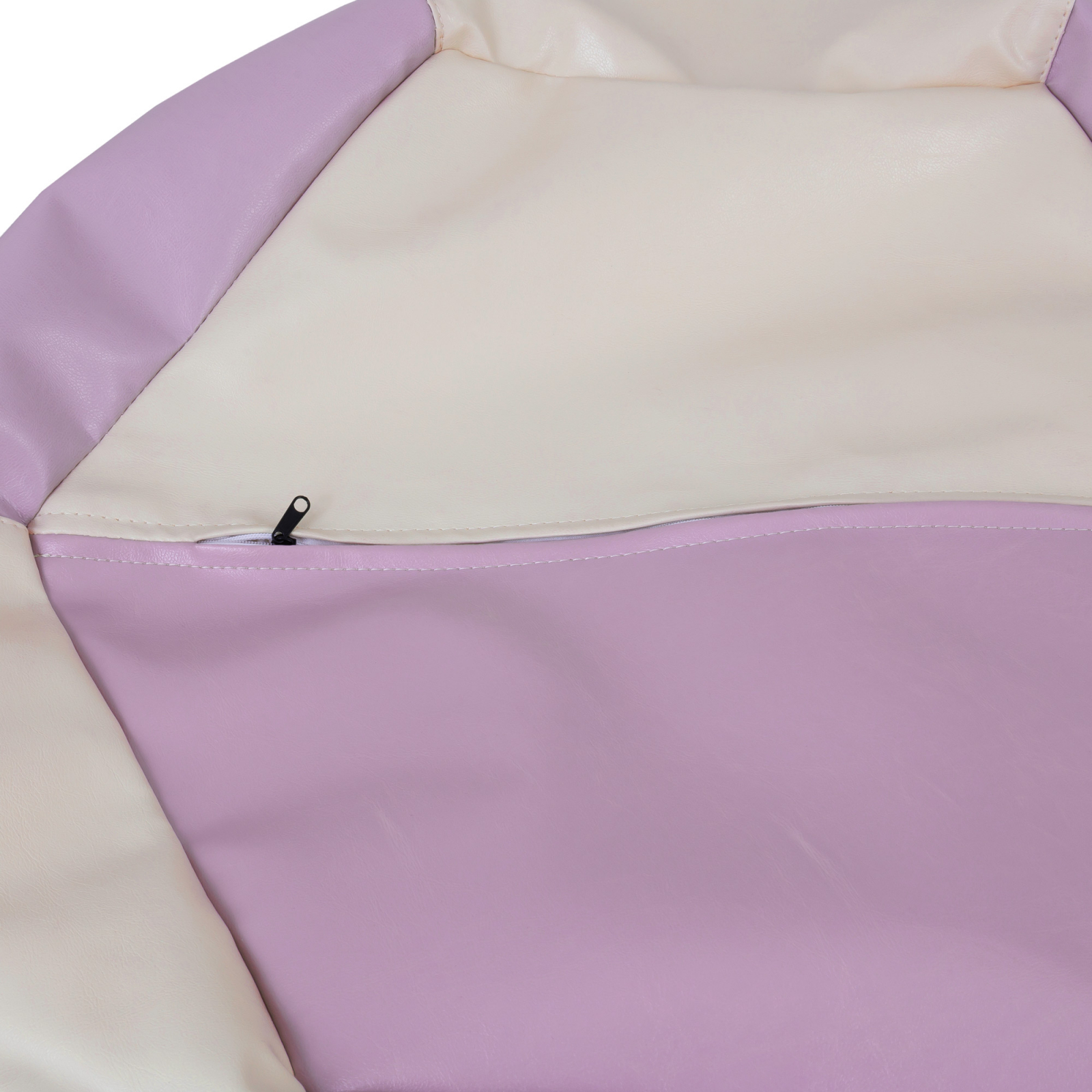 Mara - fotoliu puff - imitatie piele - crem/mov [3]