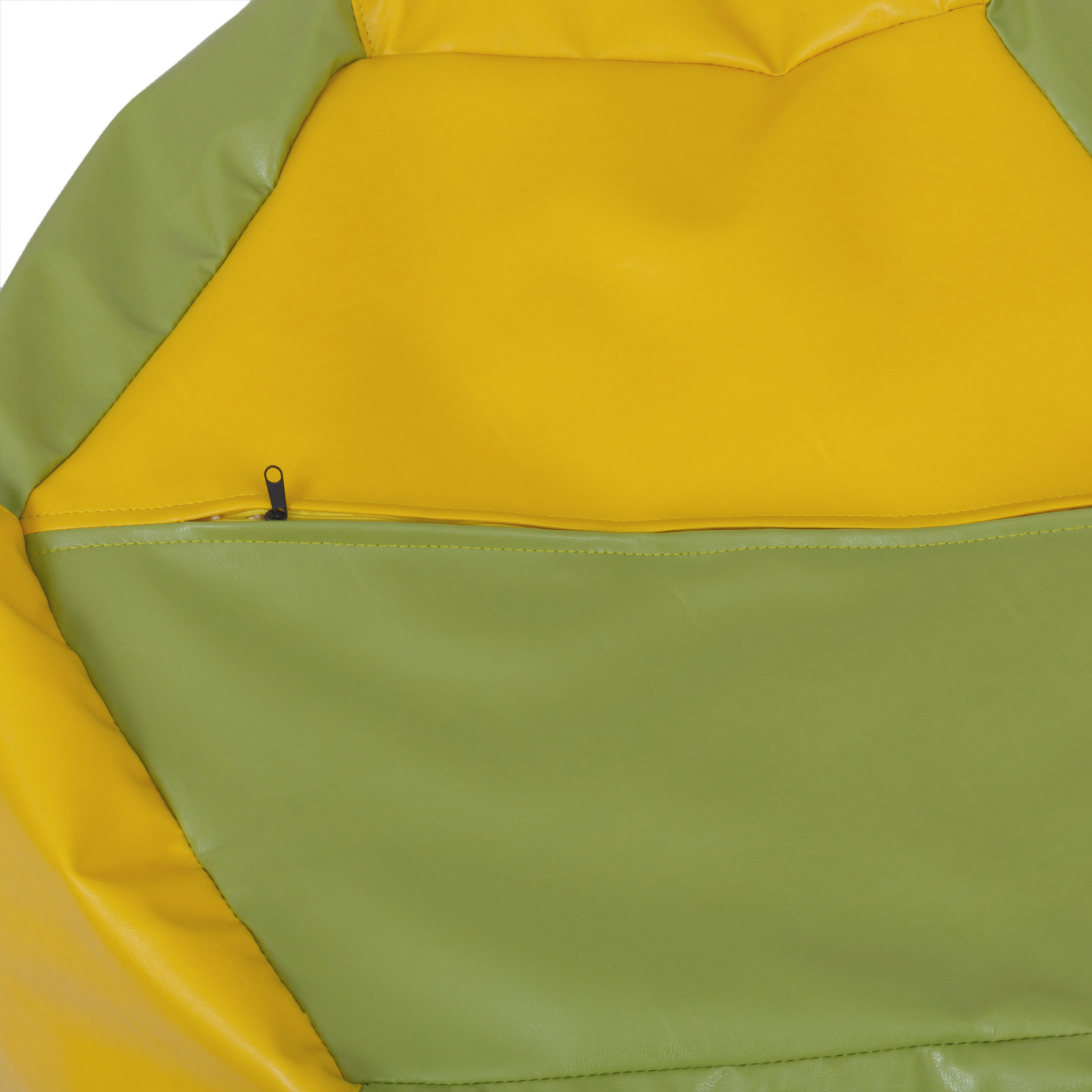 Mara - fotoliu puff - imitatie piele - galben/verde [3]