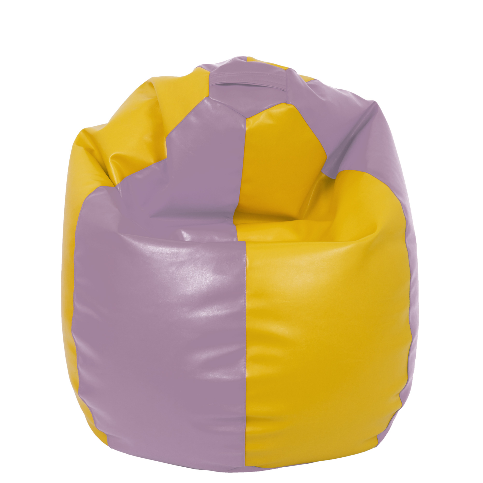 Mara - fotoliu puff - imitatie piele - mov/galben [1]