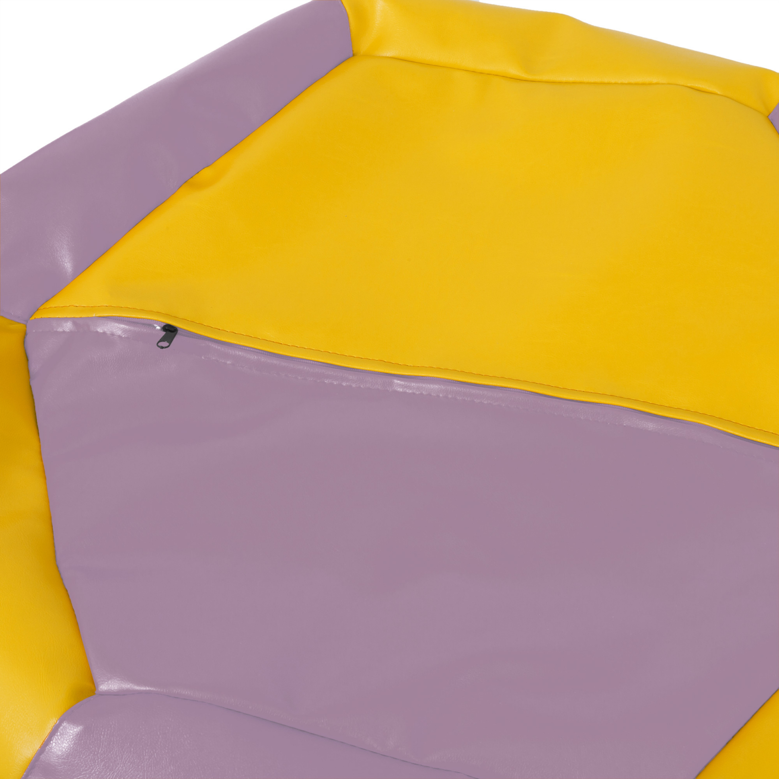 Mara - fotoliu puff - imitatie piele - mov/galben [3]
