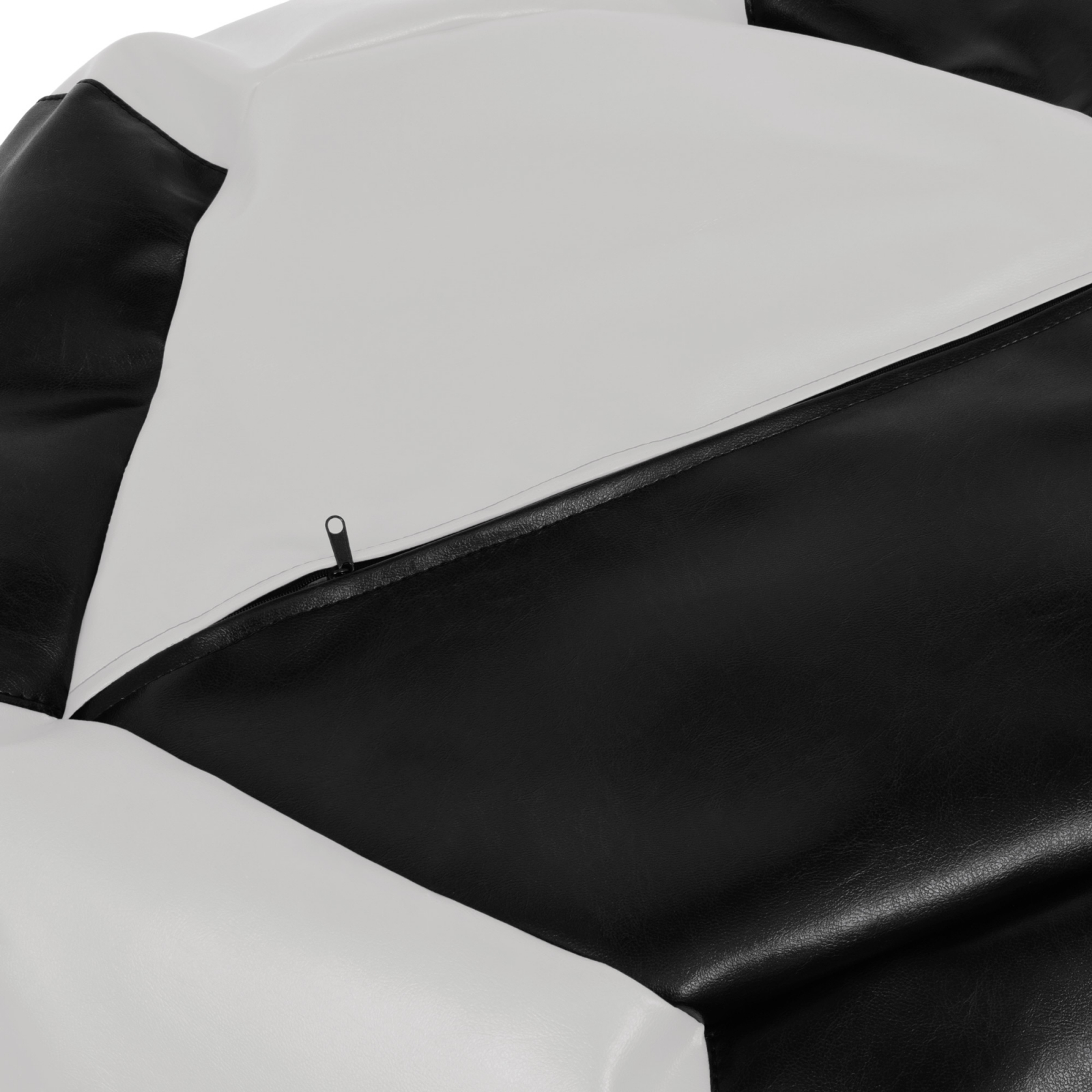 Mara - fotoliu puff - imitatie piele - negru/alb [3]