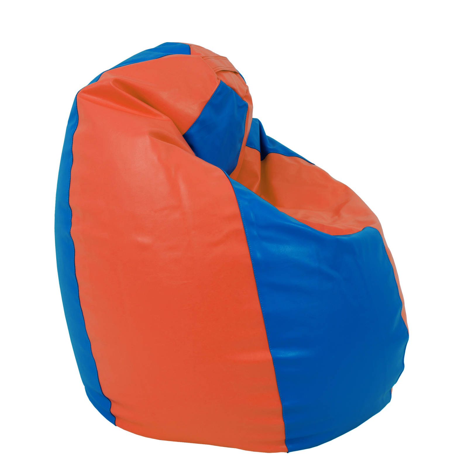 Mara - fotoliu puff - imitatie piele - portocaliu/albastru [2]