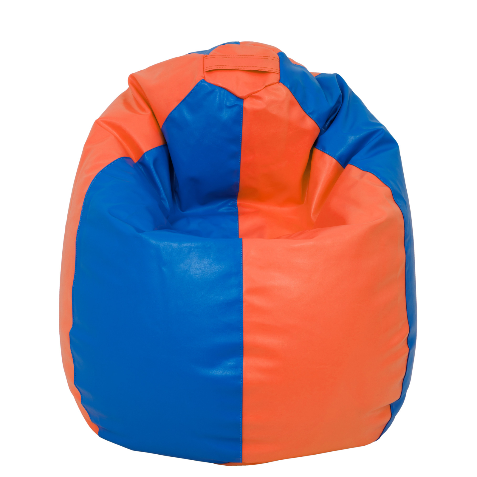 Mara - fotoliu puff - imitatie piele - portocaliu/albastru [1]